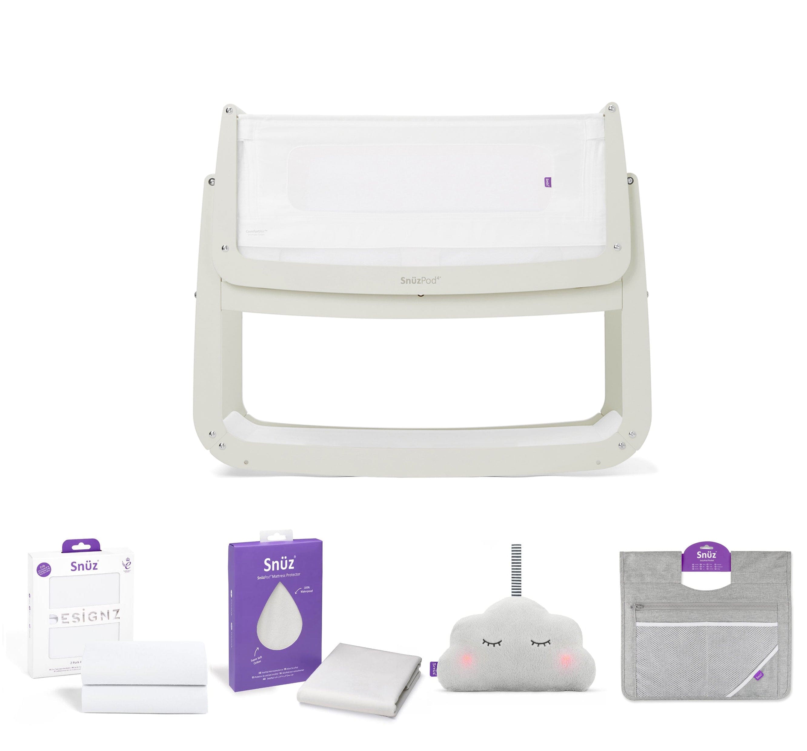 SnuzPod 4 Bedside Crib Comfort Bundle (Barley) Cribs 15271-BAR 5060730246715