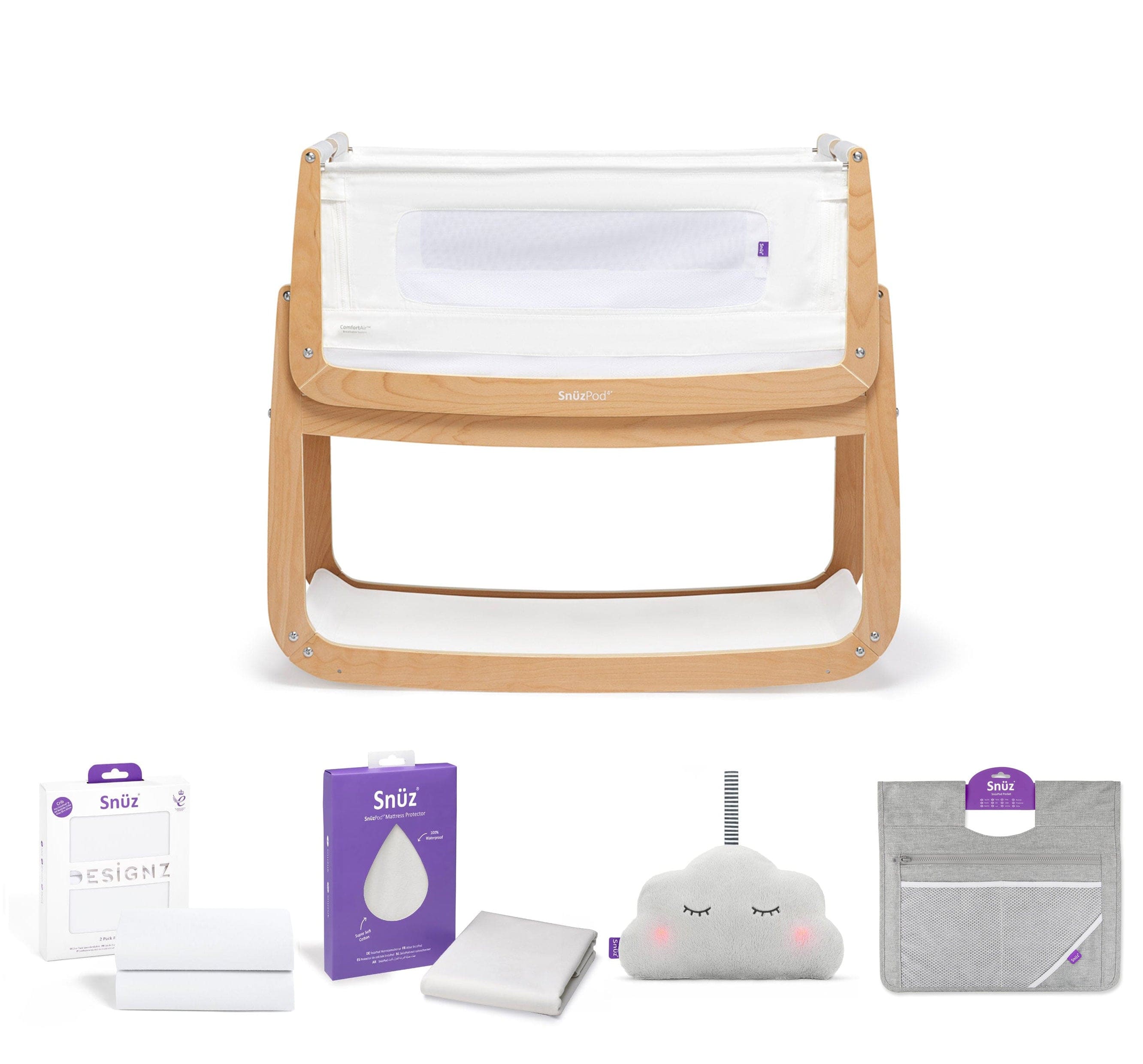 SnuzPod 4 Bedside Crib Comfort Bundle (Natural) Cribs 15271-NAT 5060730241574