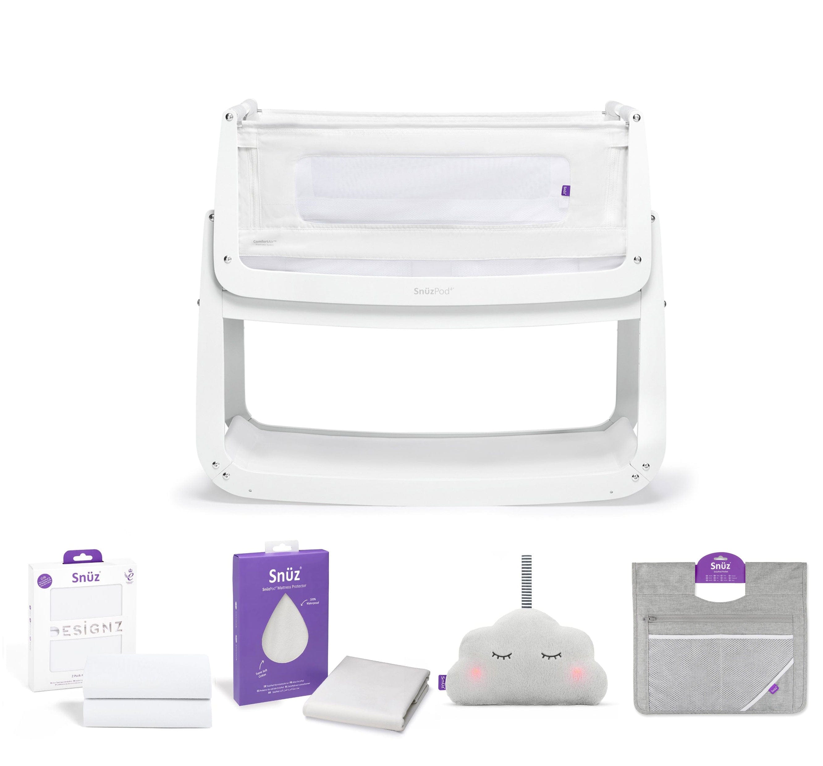 SnuzPod 4 Bedside Crib Comfort Bundle (White) Cribs