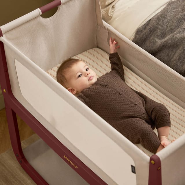 SnuzPod 5 Bedside Crib in Rouge Cribs