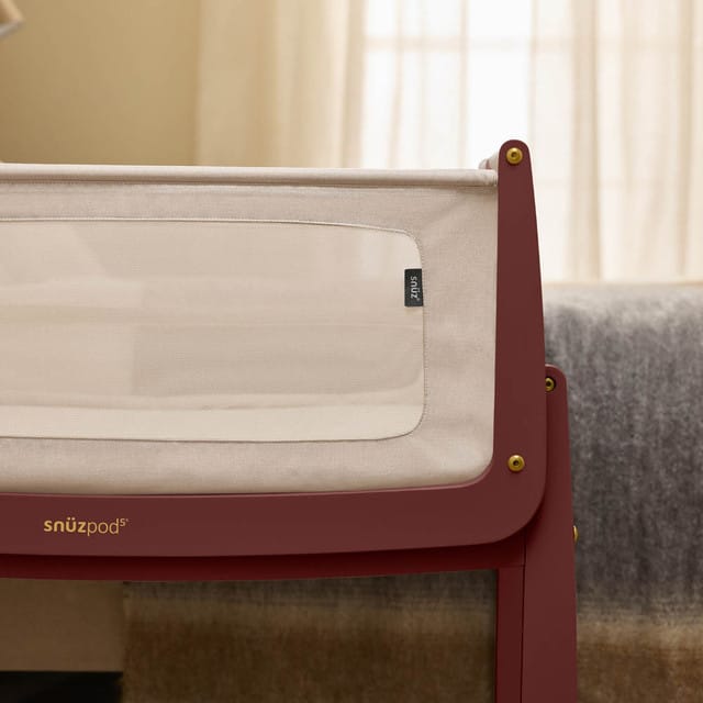 SnuzPod 5 Bedside Crib in Rouge Cribs