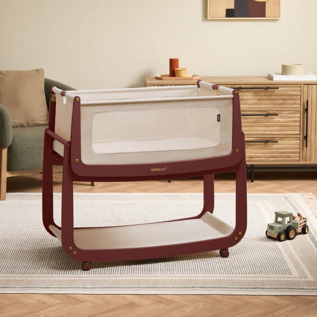SnuzPod 5 Bedside Crib in Rouge Cribs