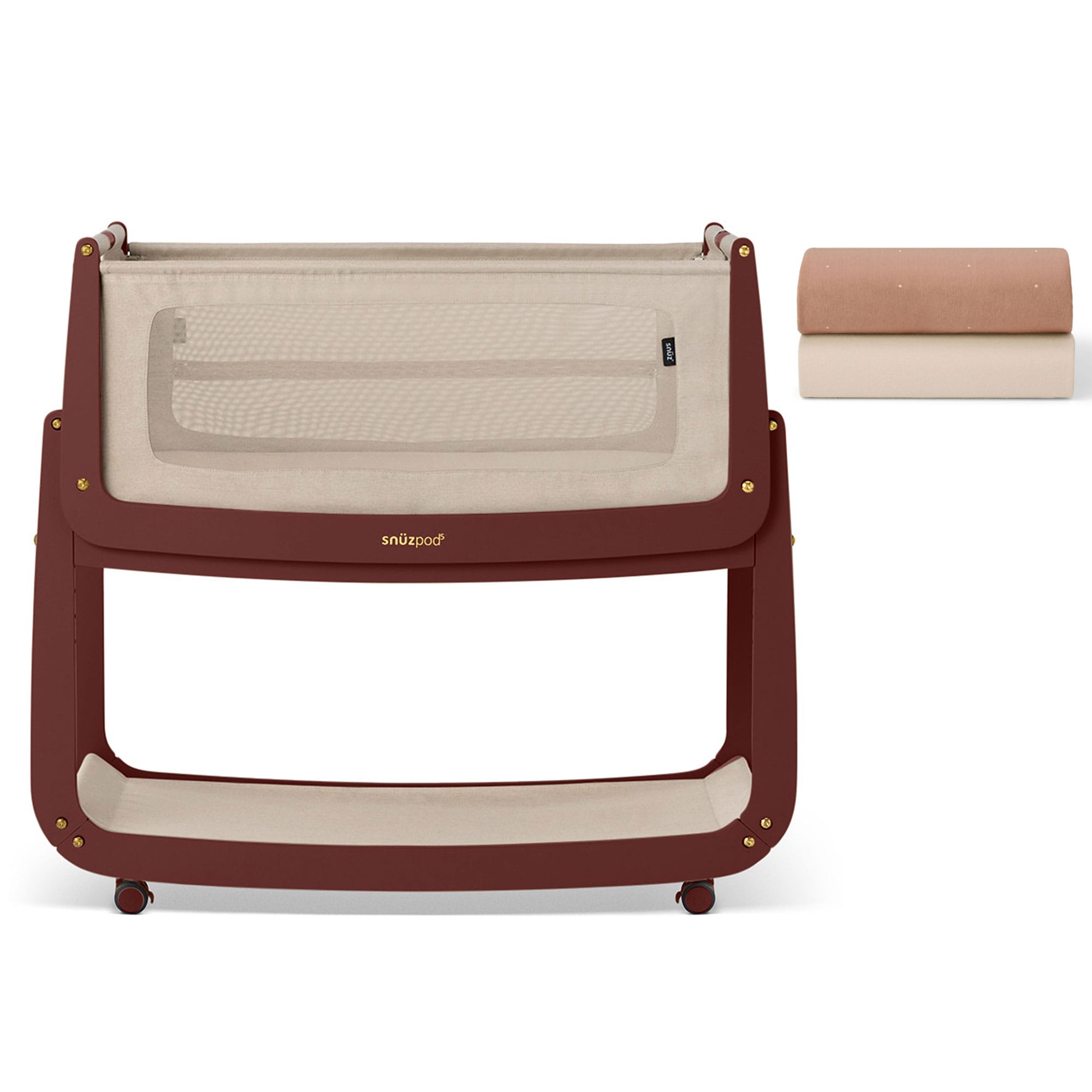 SnuzPod 5 Bedside Crib in Rouge Cribs FN050I-2 5061061517567