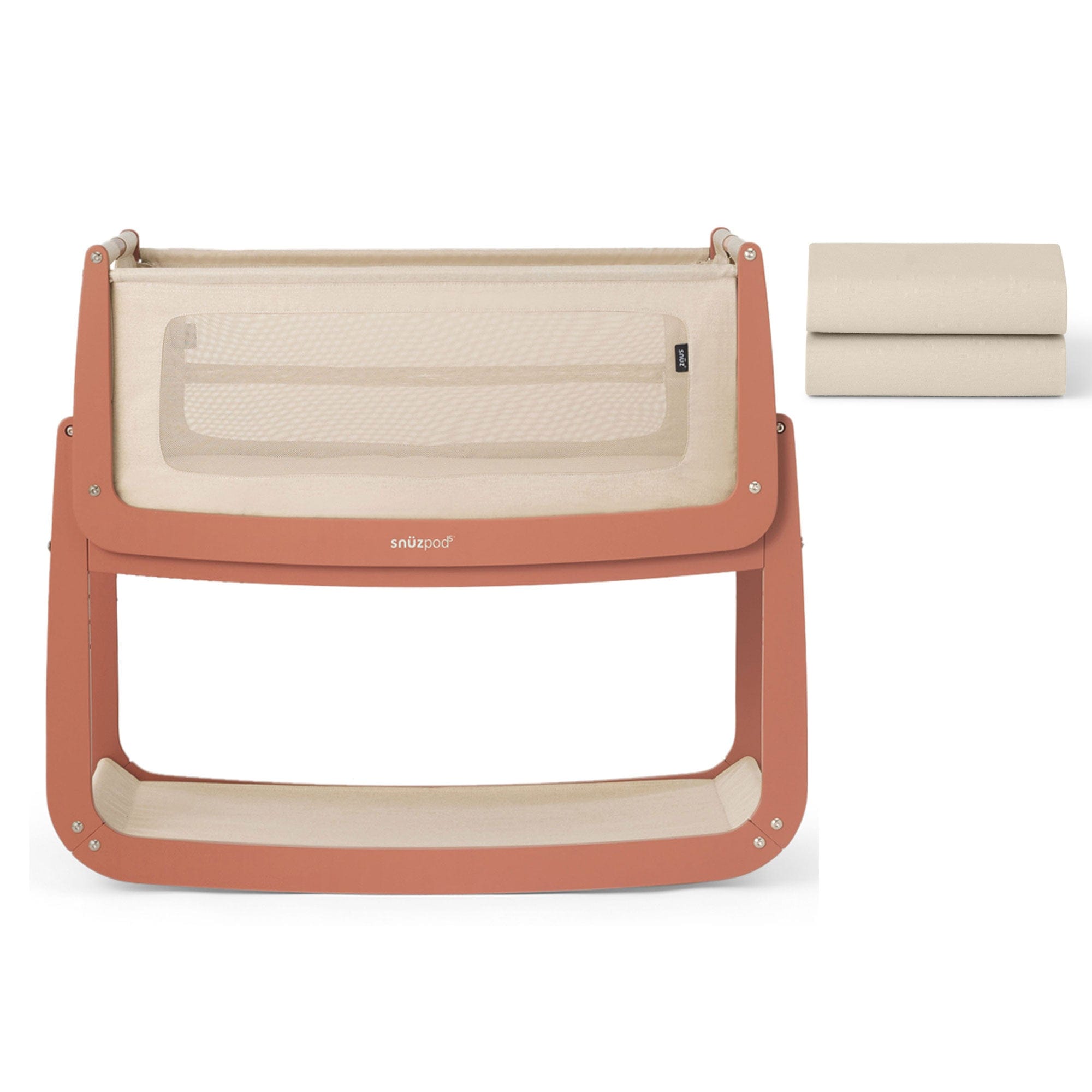 SnuzPod 5 Bedside Crib in Terracotta Cribs FN050F-02 5061061510246