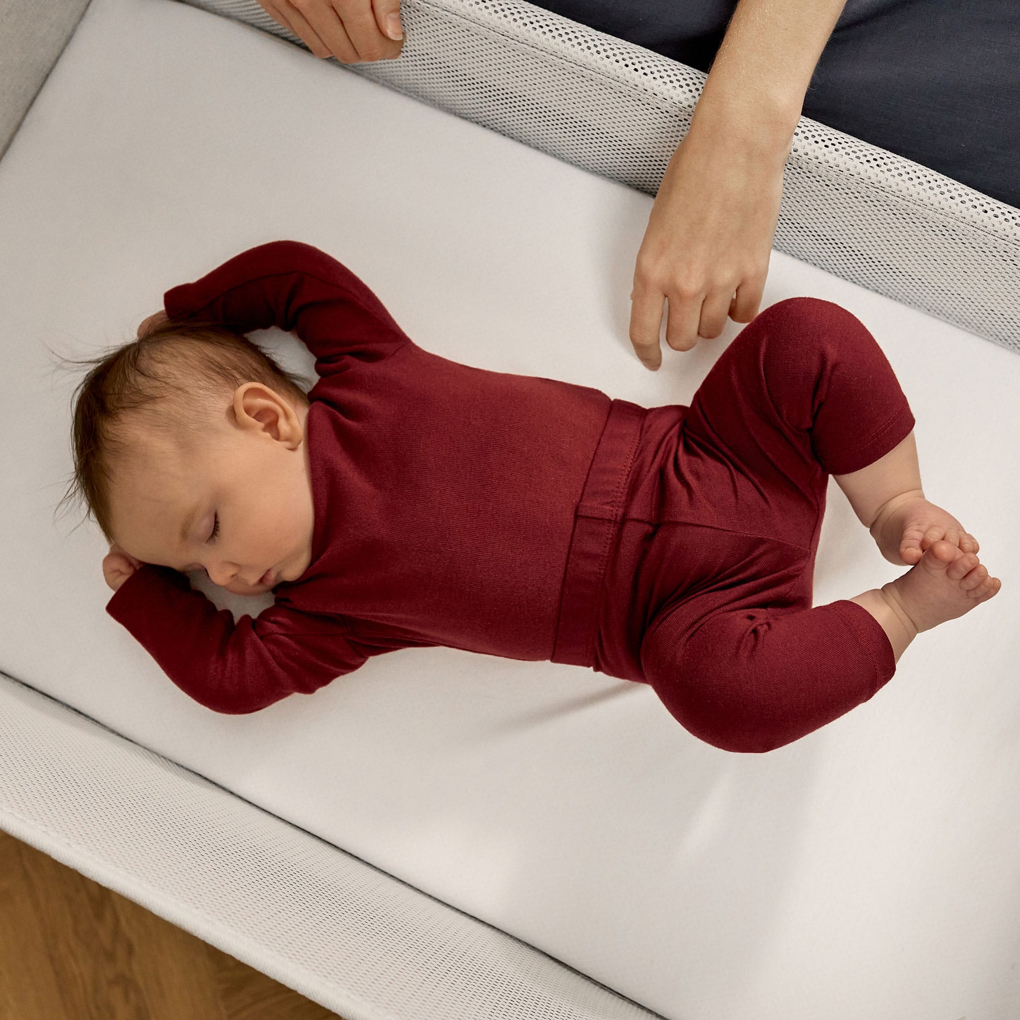 SnuzPod Studio Bedside Crib in Santorini Sky Cribs FN032K 5061061517604