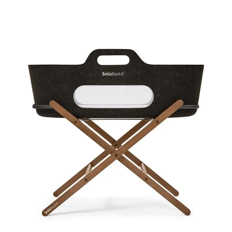 SnüzPod Baskit with Walnut Stand in Graphite Moses Baskets & Stands FSB001ED 5060730247378