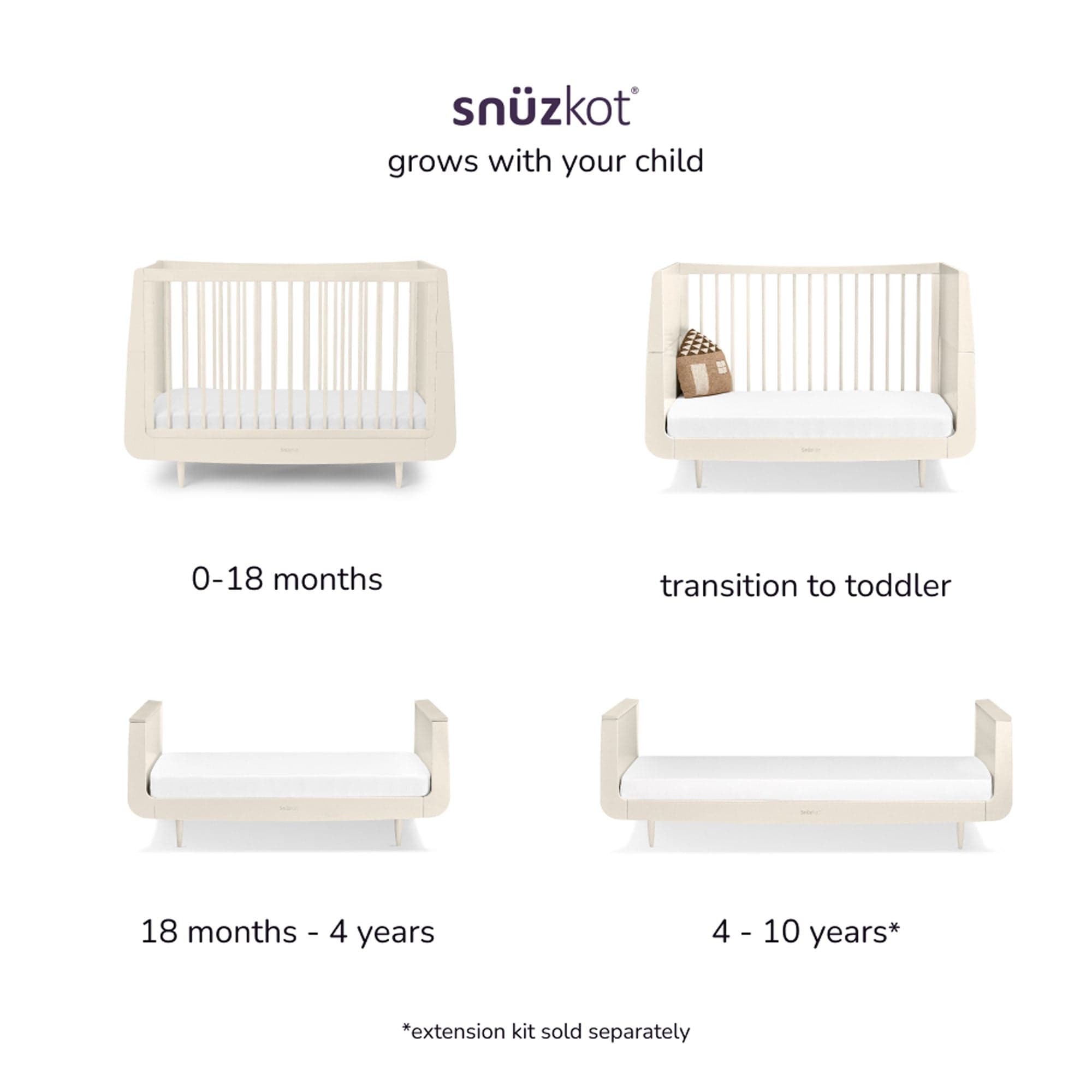 SnüzKot Skandi 2 Piece Nursery Furniture Set in Silver Birch Nursery Room Sets FN007NM 5060730245633