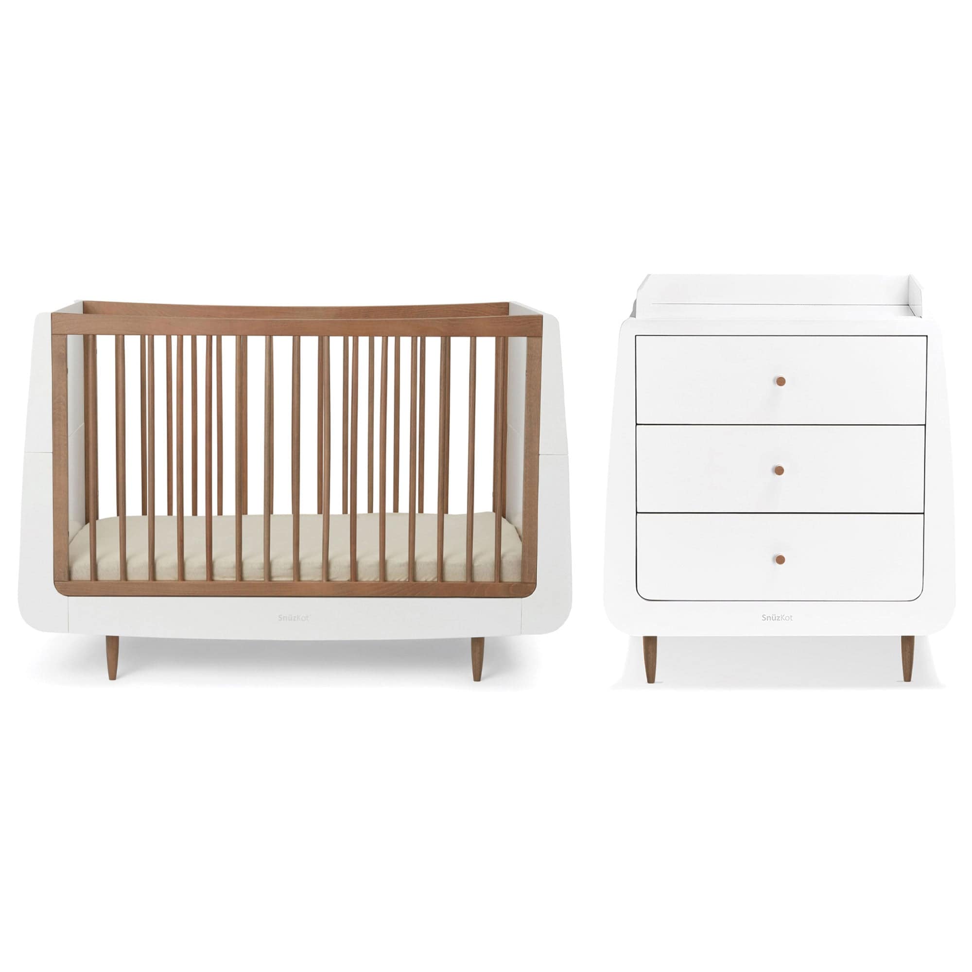 SnüzKot Skandi 2 Piece Nursery Furniture Set in Walnut Nursery Room Sets FN007NN 5060730245640
