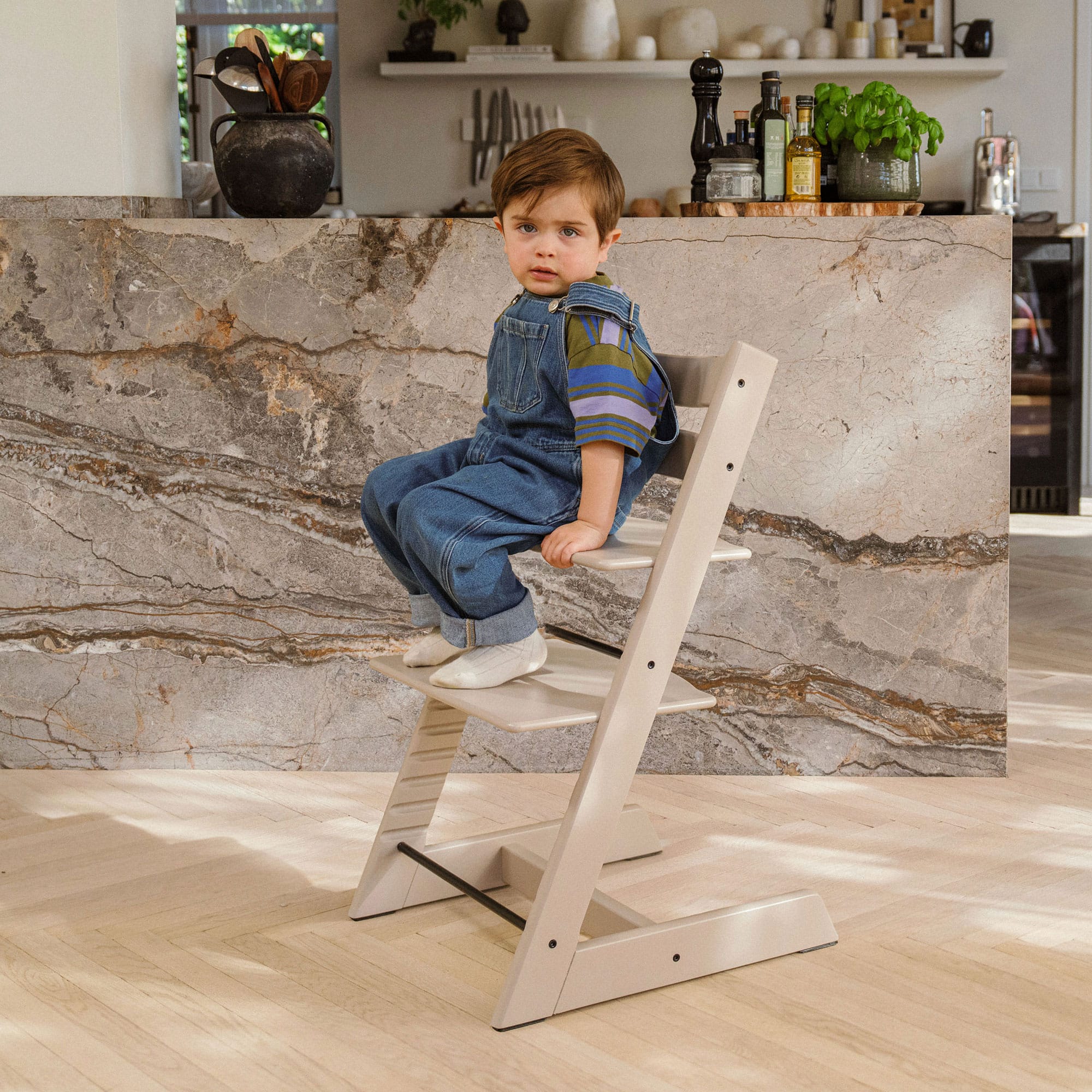Stokke Tripp Trapp Highchair and Baby Set in Cashmere Grey Baby Highchairs 100147-1 7040351001472