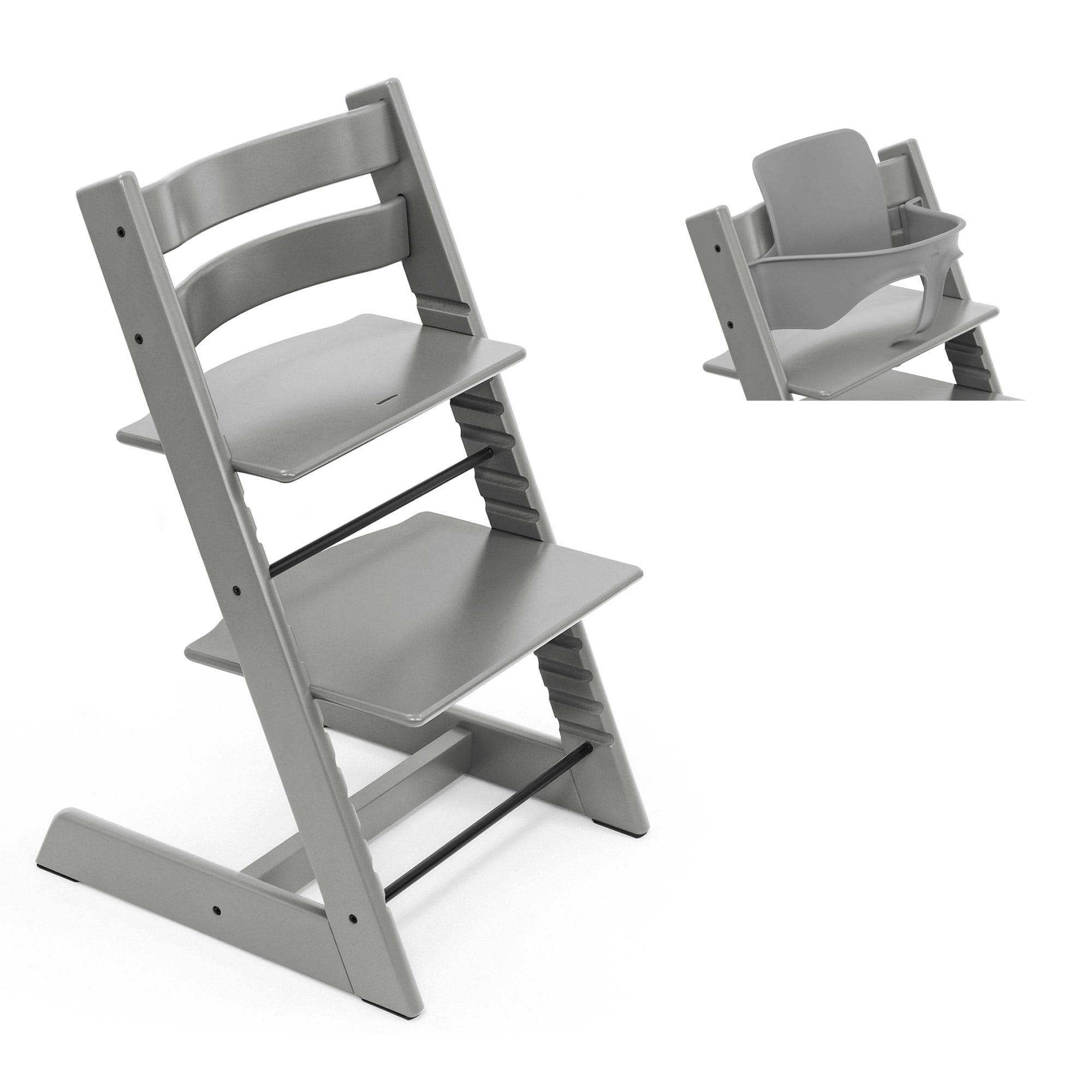 Stokke Tripp Trapp Highchair and Baby Set in Storm Grey Baby Highchairs 21156-CHR-BBY-SET-SG 7040351001250