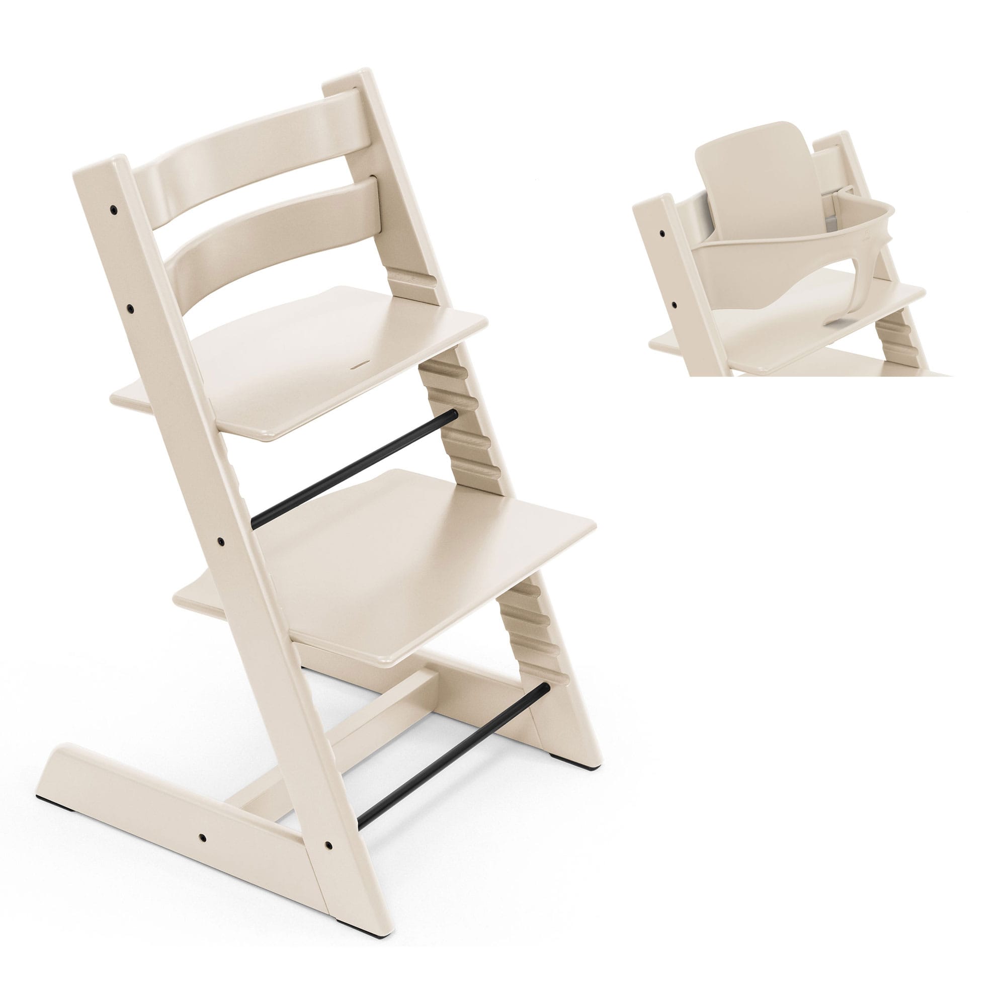Stokke Tripp Trapp Highchair and Baby Set in Vanilla White Baby Highchairs 21156-CHR-BBY-SET-VW 7040351001427