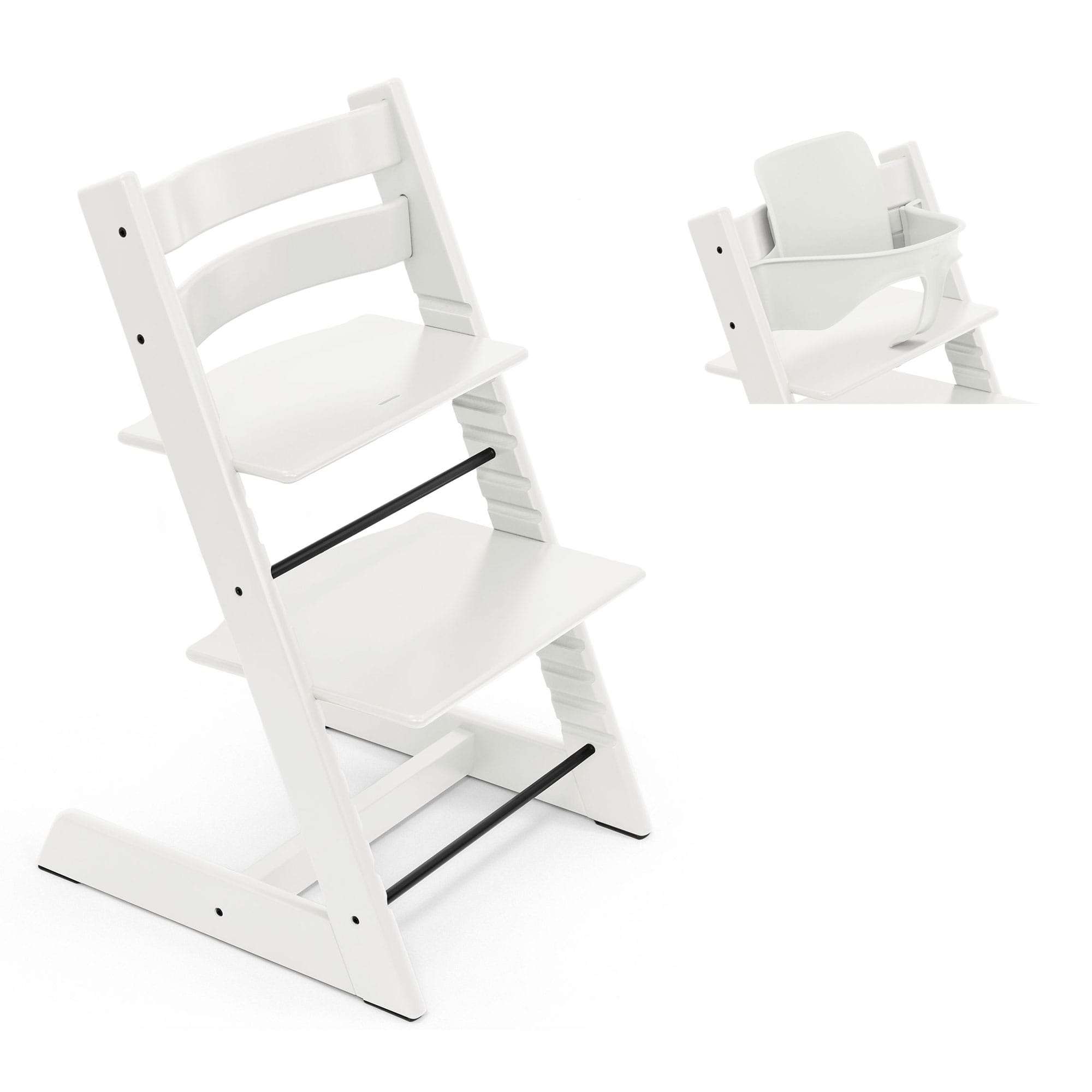 Stokke Tripp Trapp Highchair and Baby Set in White Baby Highchairs 21156-CHR-BBY-SET-WH 7040351001076