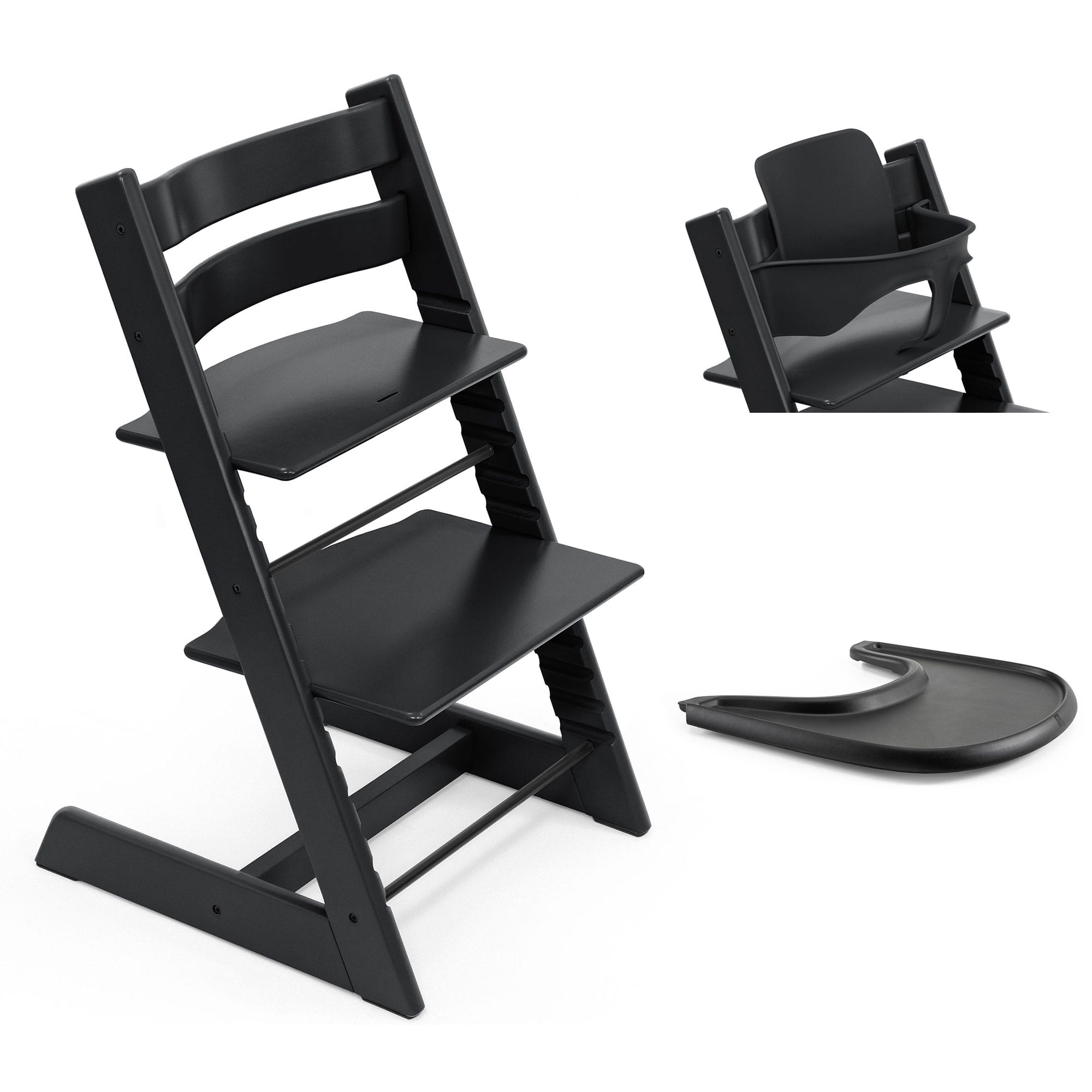 Stokke Tripp Trapp Highchair and Baby Set & Tray in Black Baby Highchairs 21253-CHR-BBY-TRY-BL-2 7040351001038
