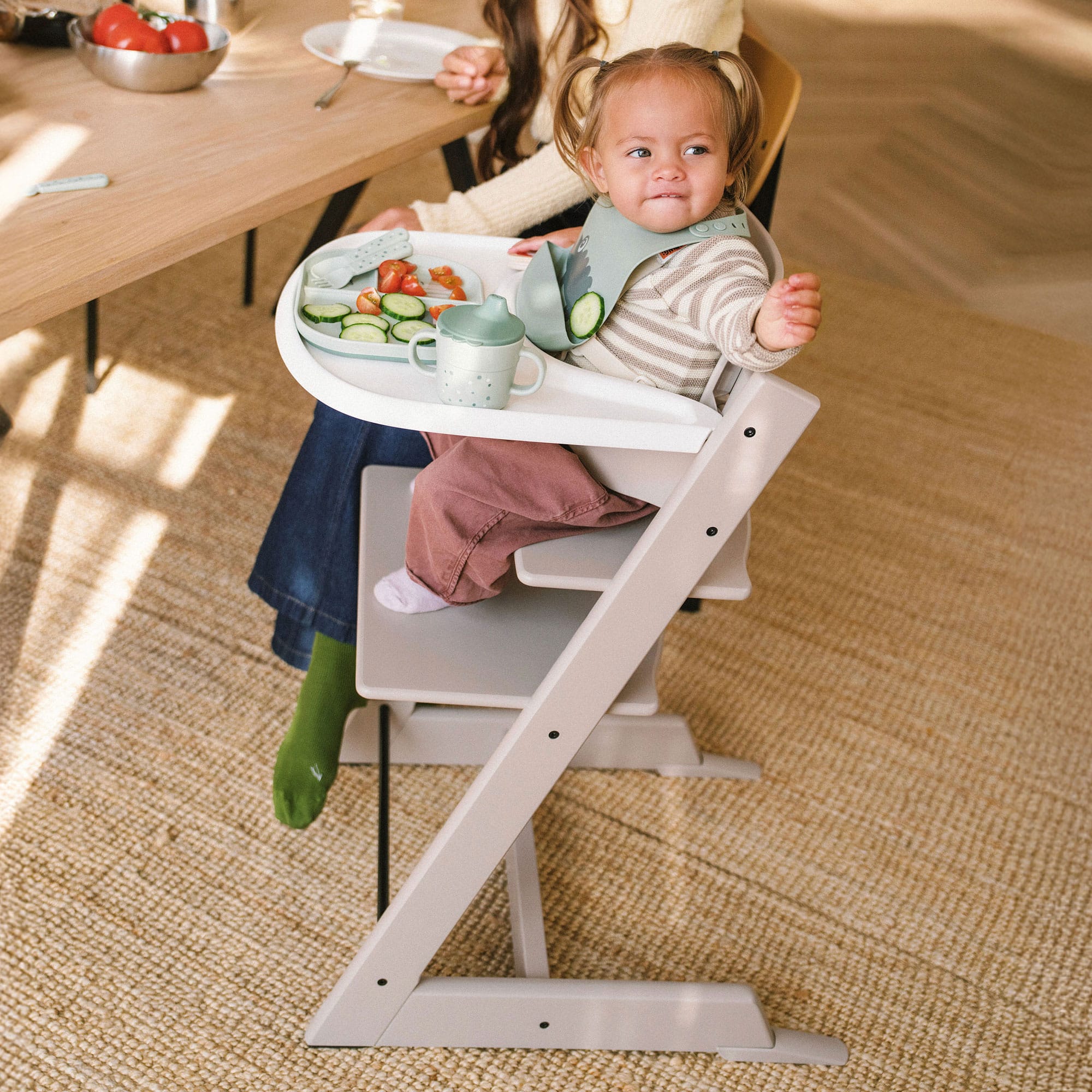 Stokke Tripp Trapp Highchair and Baby Set & Tray in Cashmere Grey Baby Highchairs