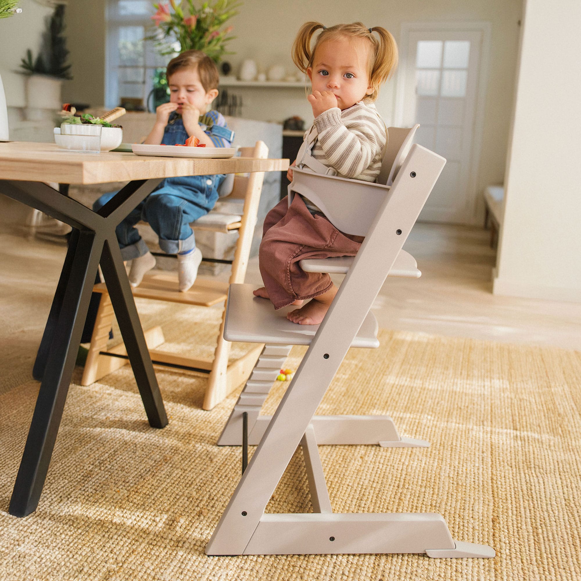 Stokke Tripp Trapp Highchair and Baby Set & Tray in Cashmere Grey Baby Highchairs