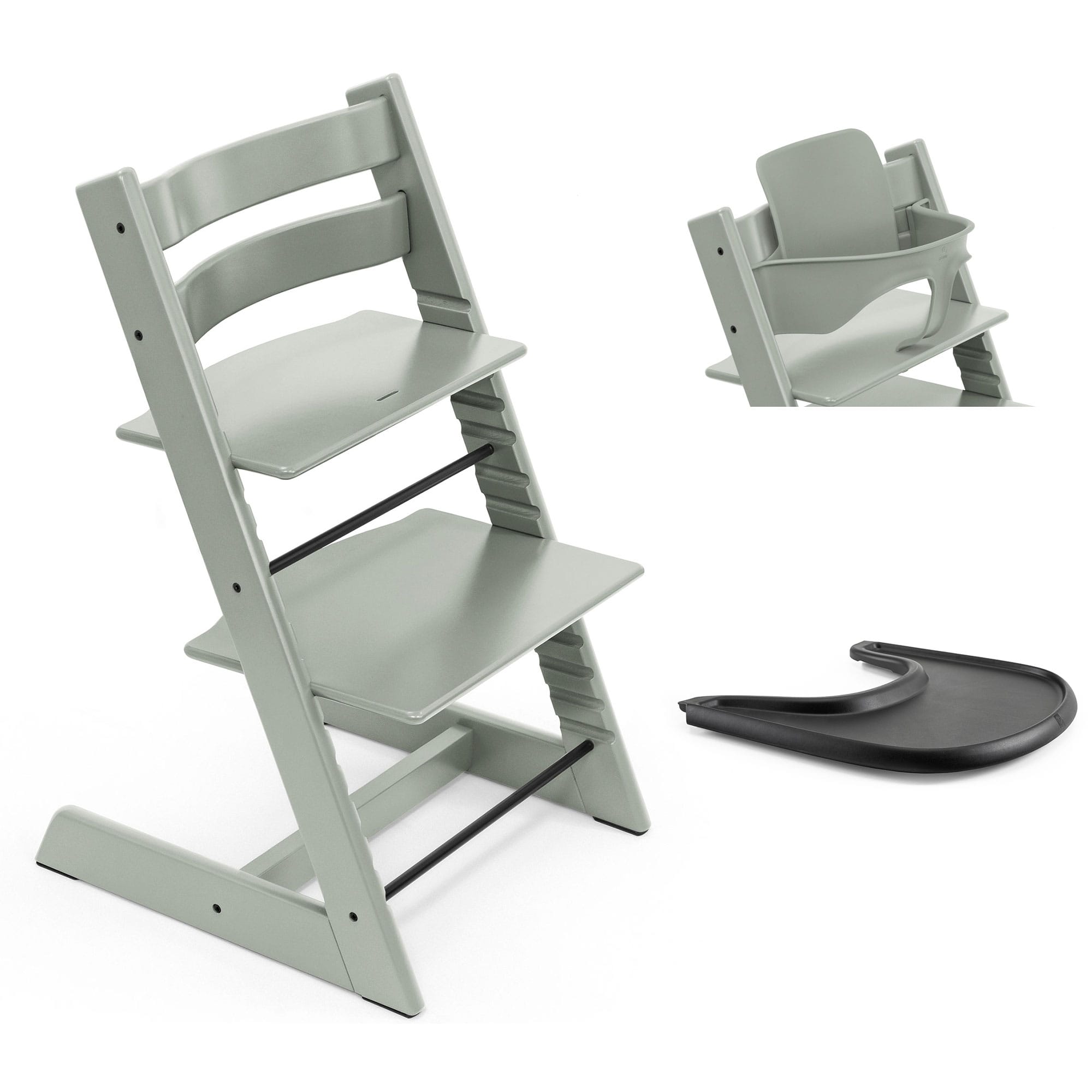 Stokke Tripp Trapp Highchair and Baby Set & Tray in Glacier Green Baby Highchairs 21253-CHR-BBY-TRY-GG-2 7040351001397