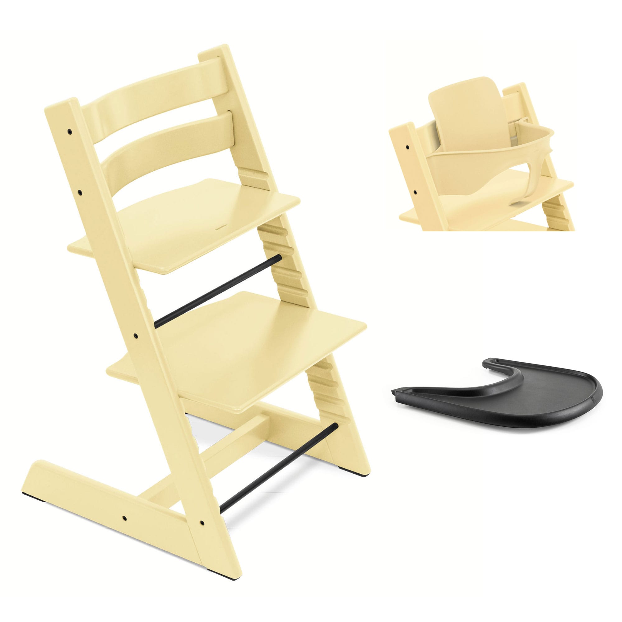 Stokke Tripp Trapp Highchair and Baby Set & Tray in Lemon Yellow Baby Highchairs 100148-BBY-TRY-4 7040351001489