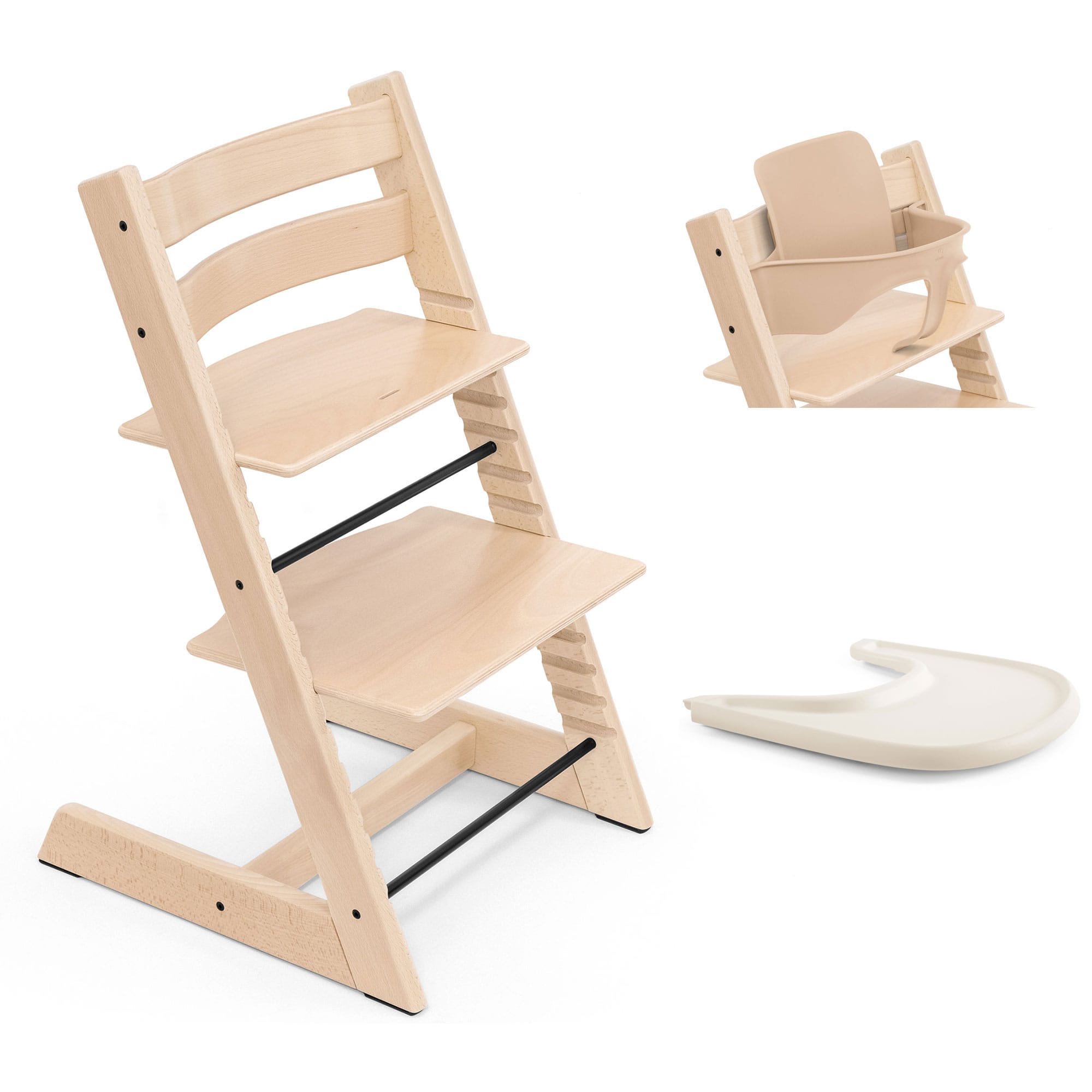 Stokke Tripp Trapp Highchair and Baby Set & Tray in Natural Baby Highchairs 21253-CHR-BBY-TRY-NT-1 7040351001014