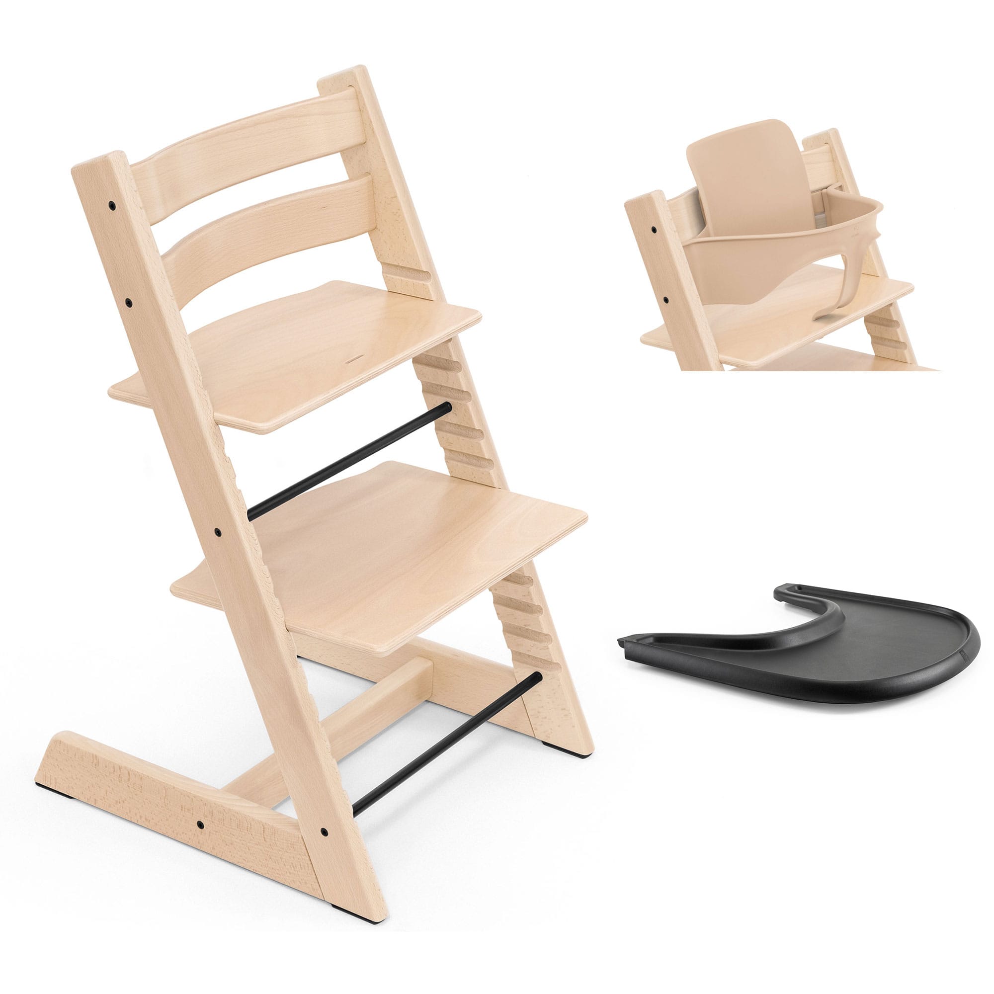 Stokke Tripp Trapp Highchair and Baby Set & Tray in Natural Baby Highchairs 21253-CHR-BBY-TRY-NT-2 7040351001014