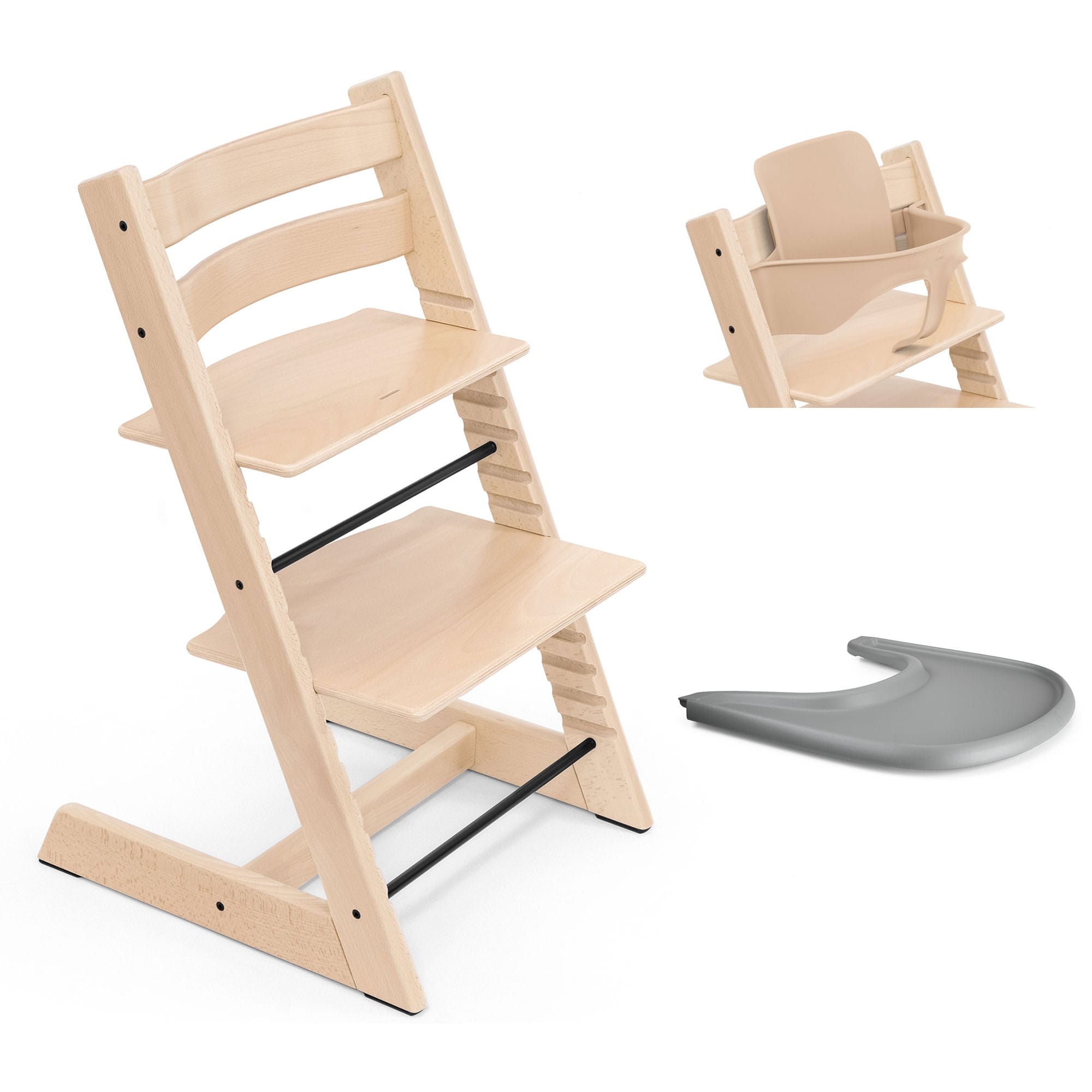 Stokke Tripp Trapp Highchair and Baby Set & Tray in Natural Baby Highchairs 21253-CHR-BBY-TRY-NT-3 7040351001014