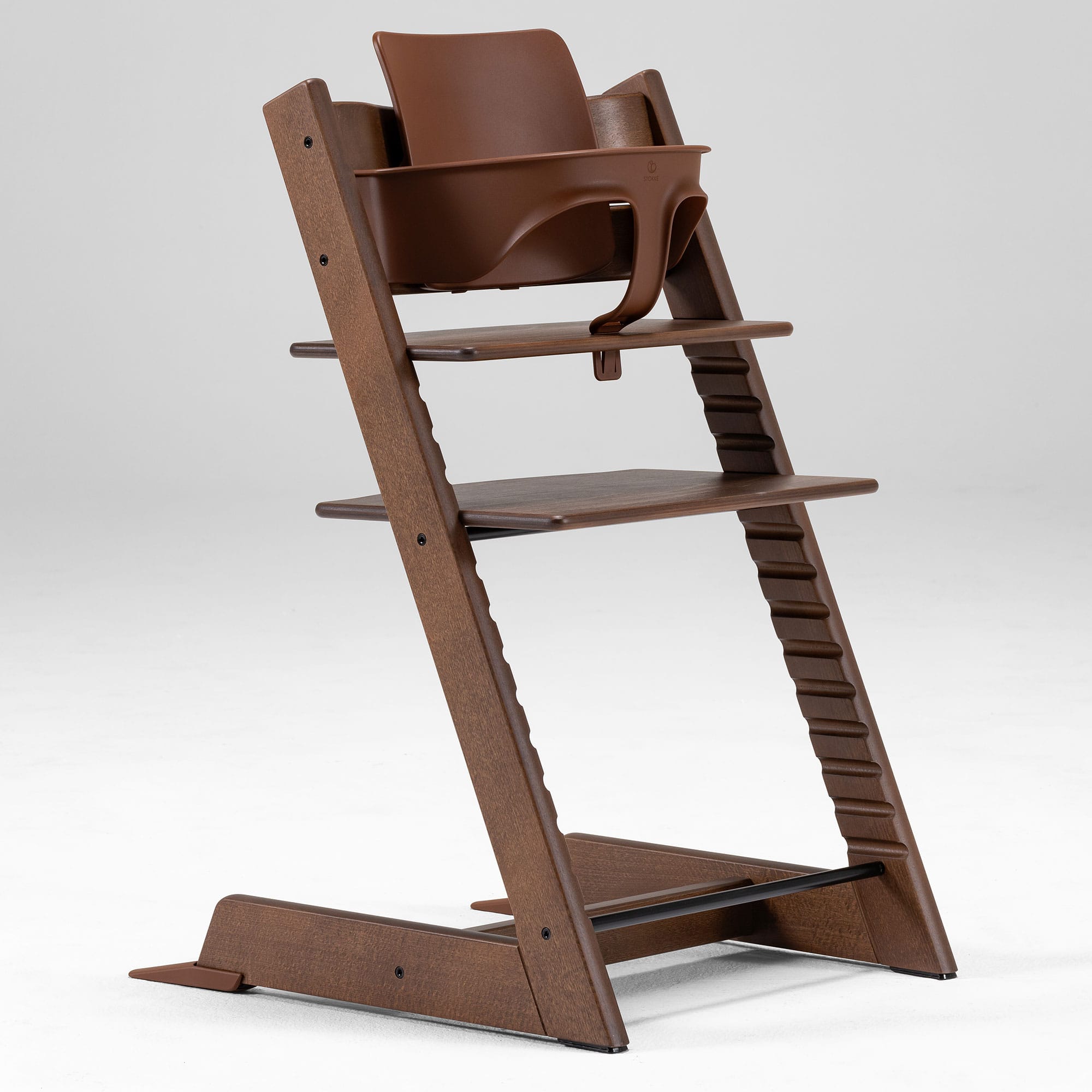 Stokke Tripp Trapp Highchair and Baby Set & Tray in Warm Brown Baby Highchairs