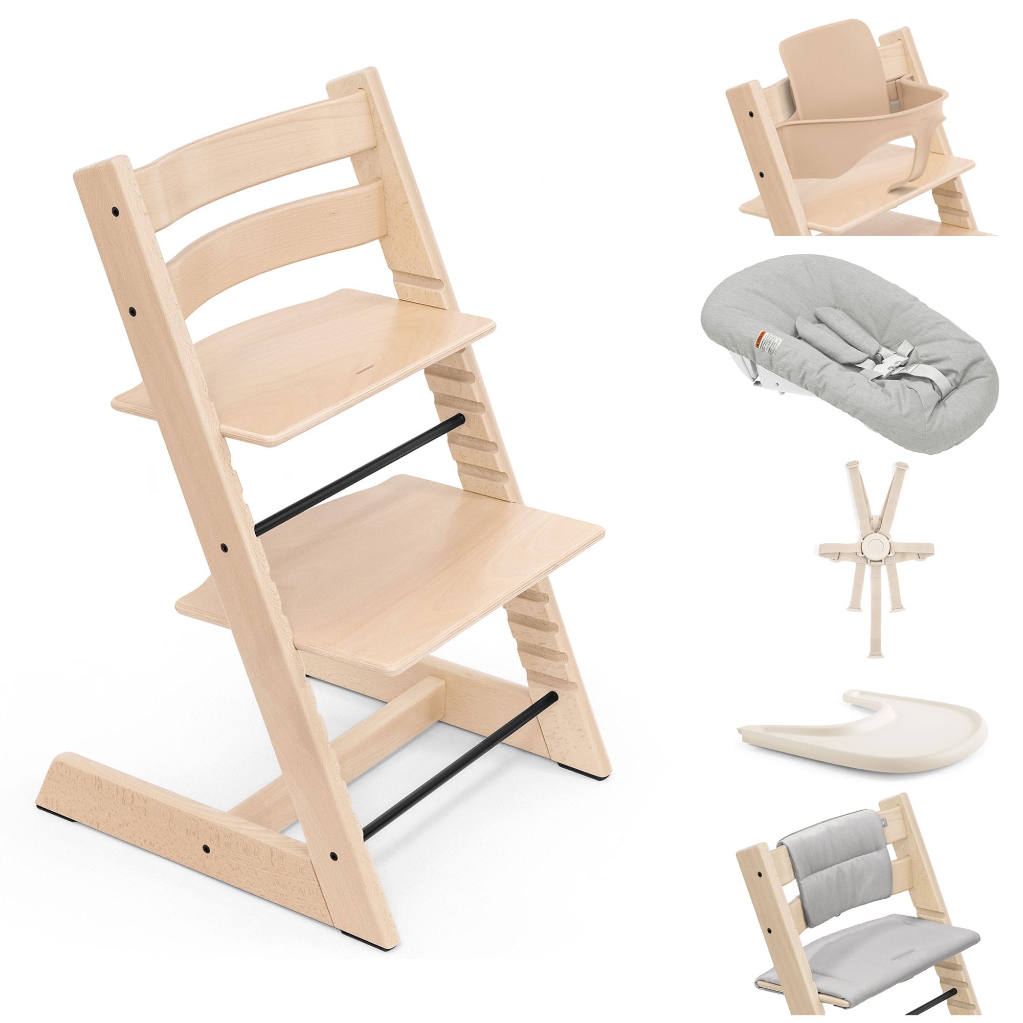Stokke Tripp Trapp Highchair Complete Bundle in Natural Baby Highchairs 21308-CMPL-NT 7040351001014