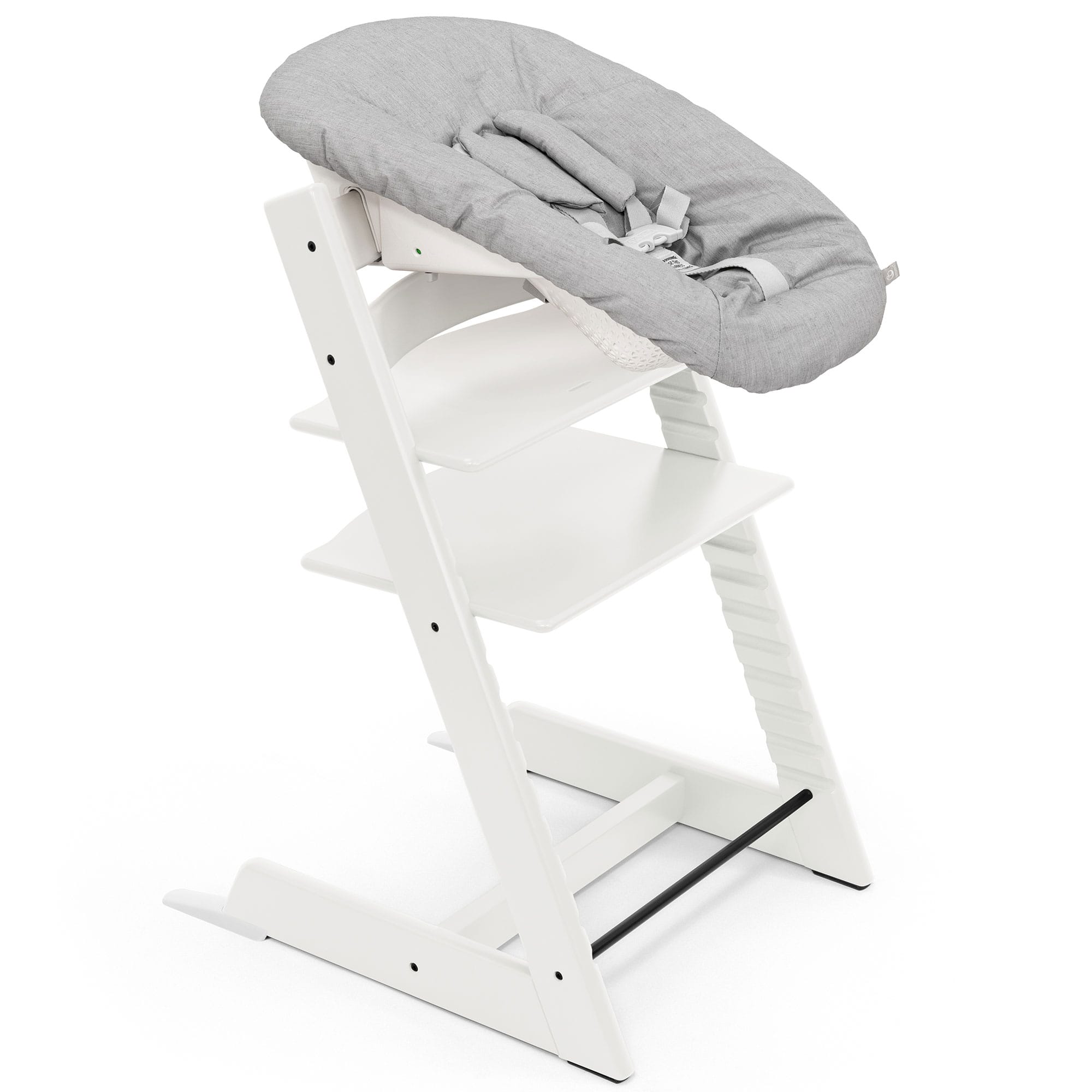 Stokke Tripp Trapp Highchair Newborn & Baby Set Bundle in White Baby Highchairs 21168-CHR-NBN-BBY-WH 7040351001076