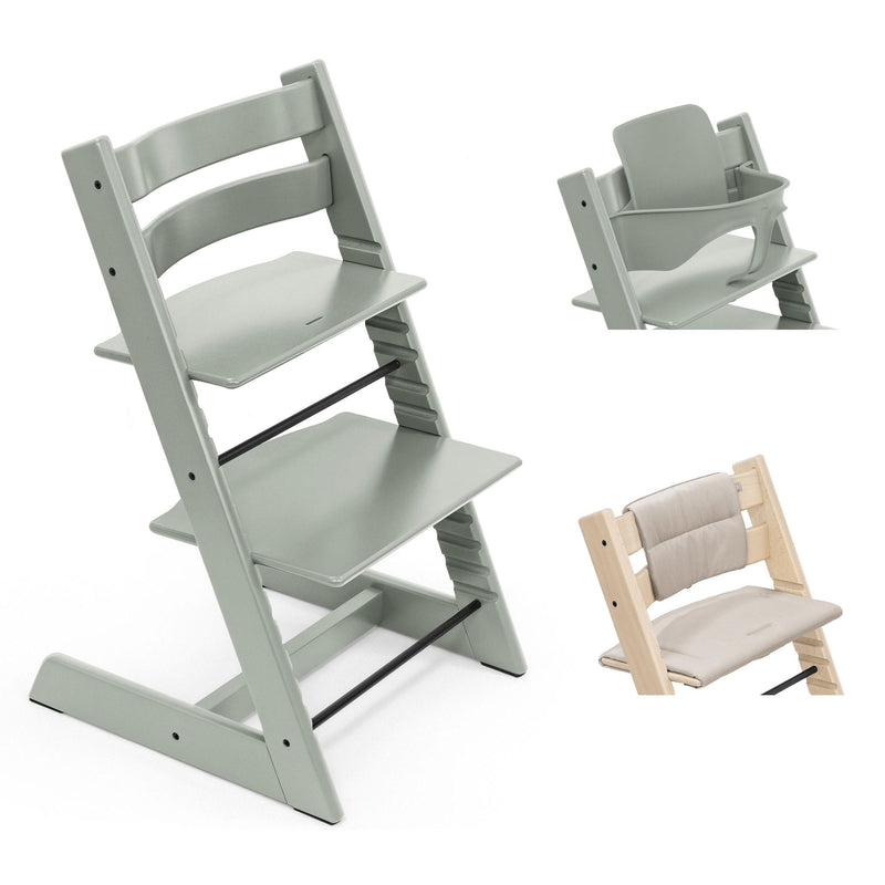 stokke click Stokke Tripp Trapp Highchair with Cushion & Baby Set in Glacier Green