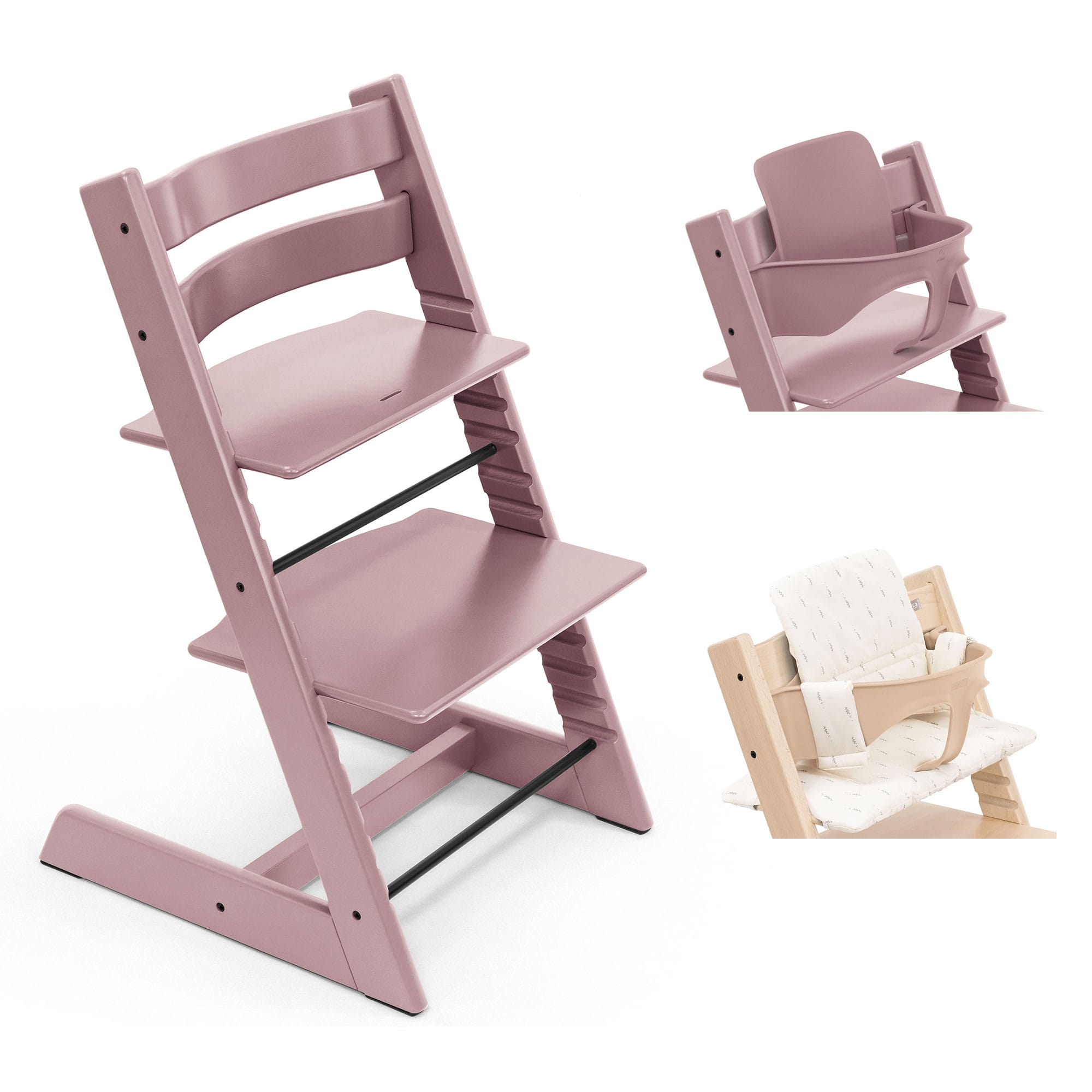 Stokke Tripp Trapp Highchair with Cushion & Baby Set in Heather Mauve Baby Highchairs 21192-CHR-CUS-BBY-HM-3 7040351001410