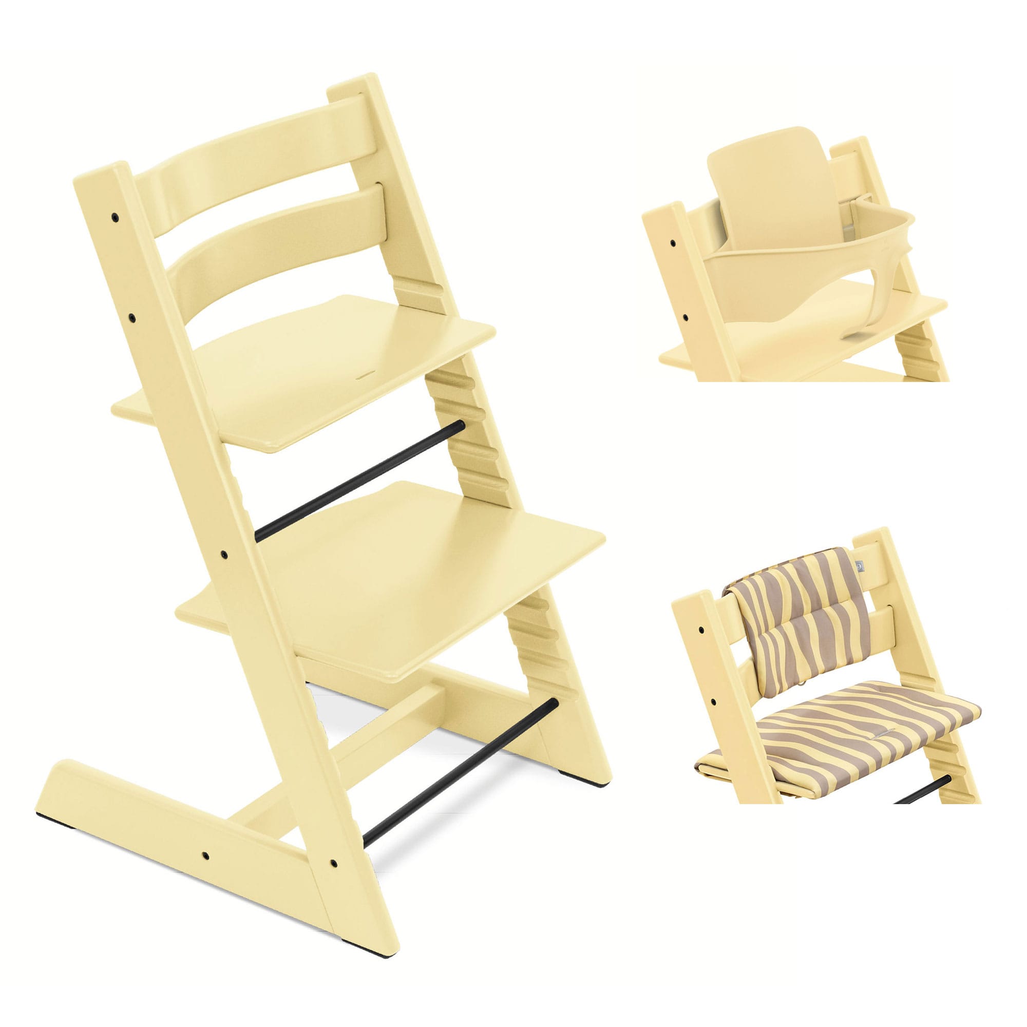 Stokke Tripp Trapp Highchair with Cushion & Baby Set in Lemon Yellow Baby Highchairs 100148-CUS-BBY-1 7040351001489