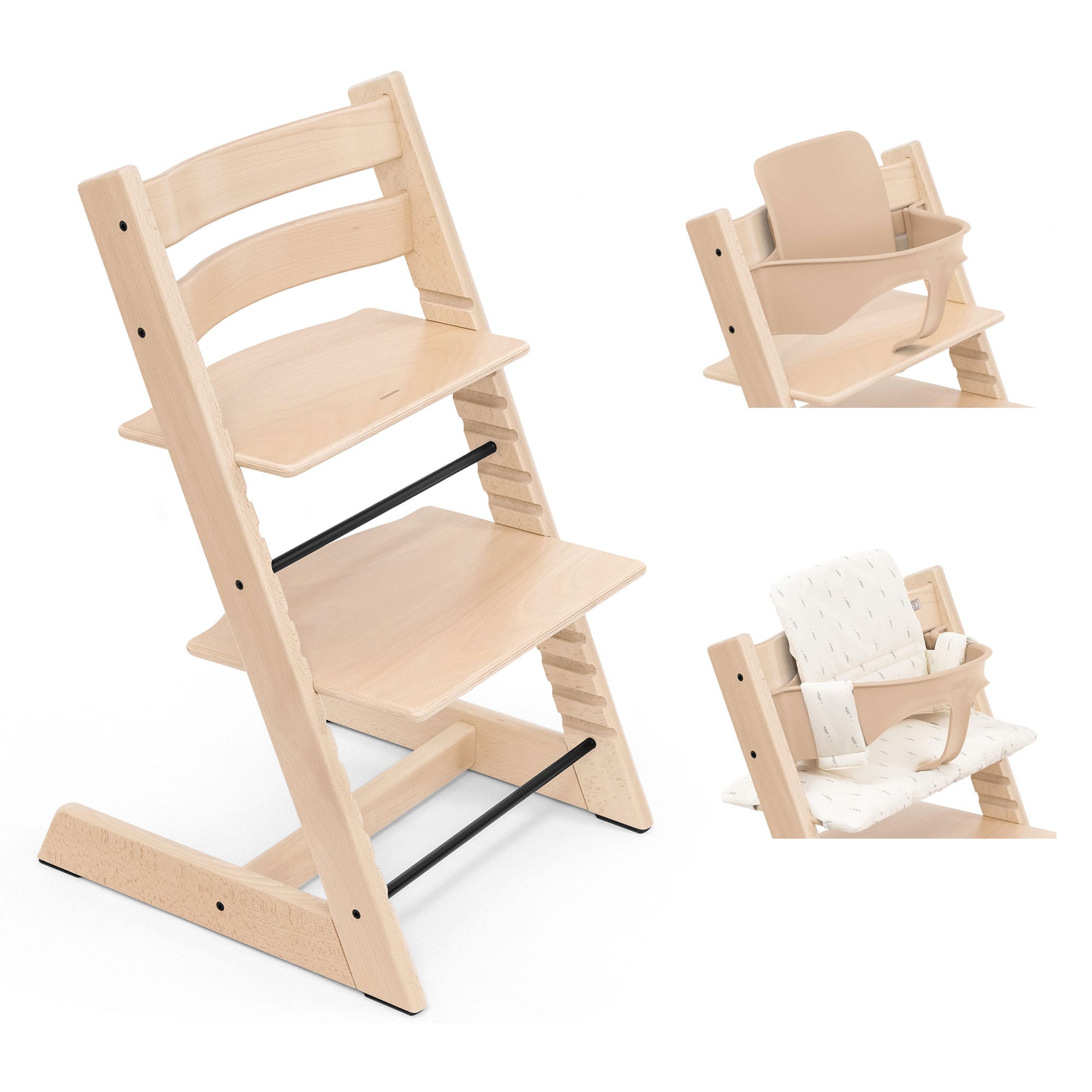Stokke Tripp Trapp Highchair with Cushion & Baby Set in Natural Baby Highchairs 21198-CHR-CUS-BBY-NT-3 7040351001014