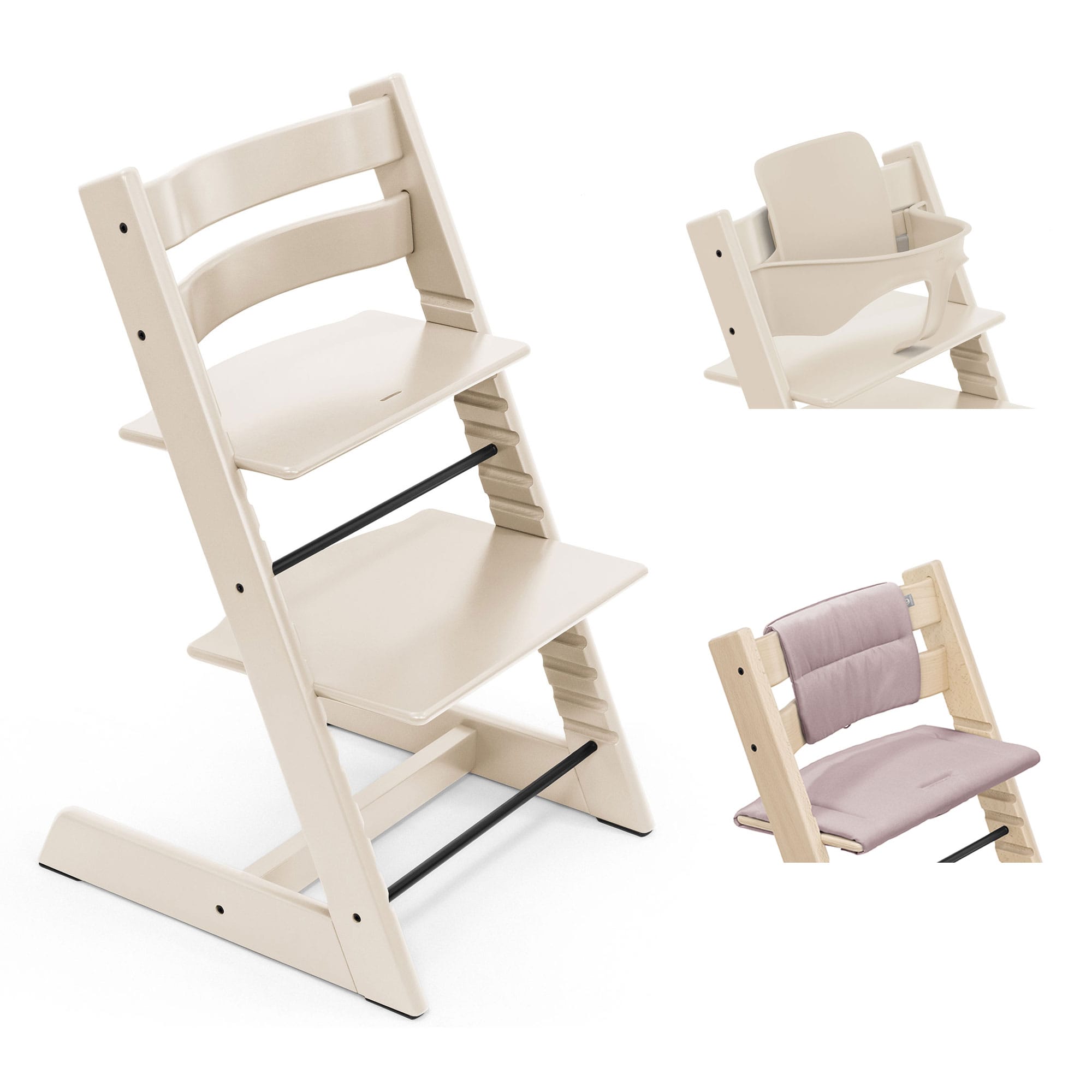 Stokke Tripp Trapp Highchair with Cushion & Baby Set in Vanilla White Baby Highchairs 21180-CHR-CUS-BBY-VW-2 7040351001427