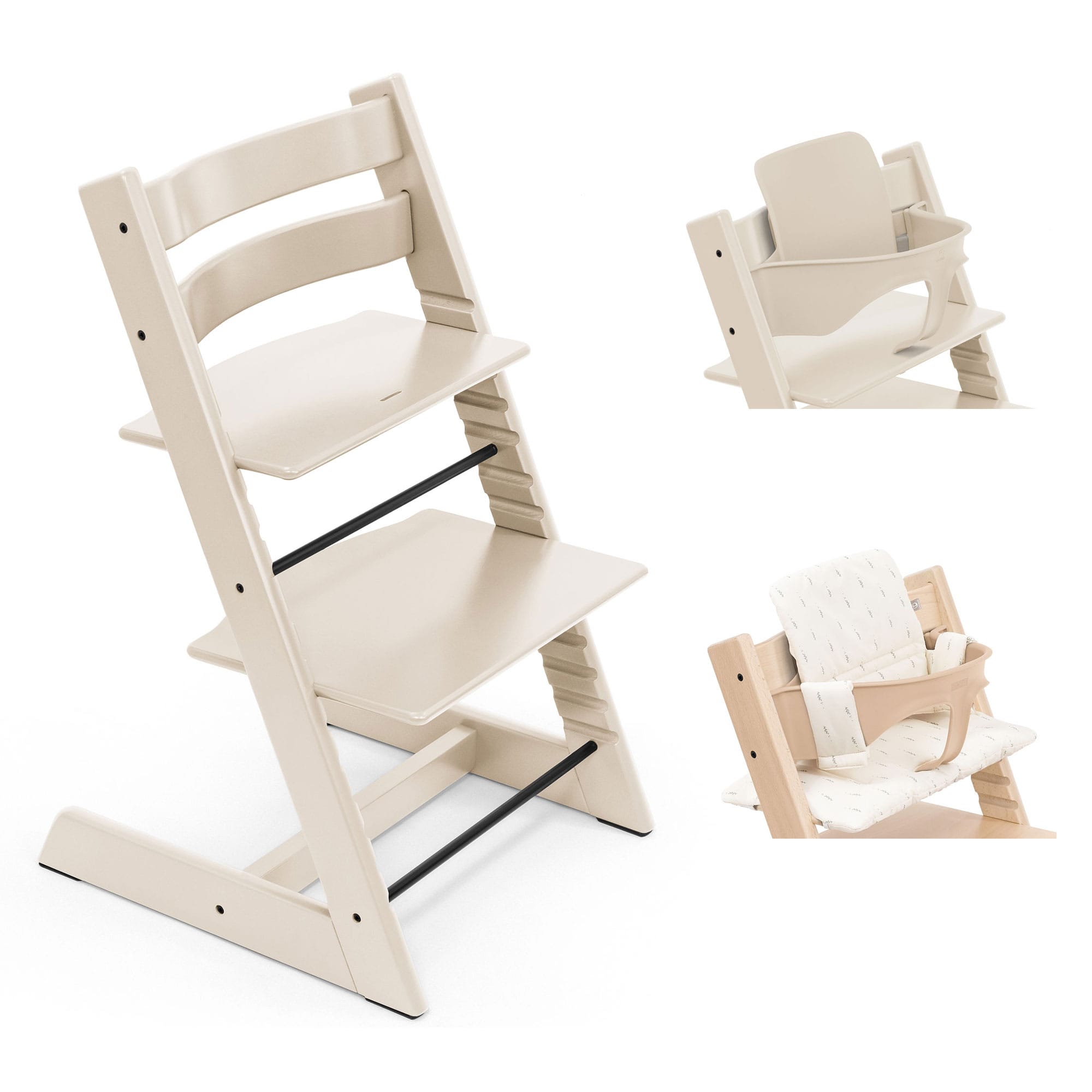 Stokke Tripp Trapp Highchair with Cushion & Baby Set in Vanilla White Baby Highchairs 21180-CHR-CUS-BBY-VW-3 7040351001427