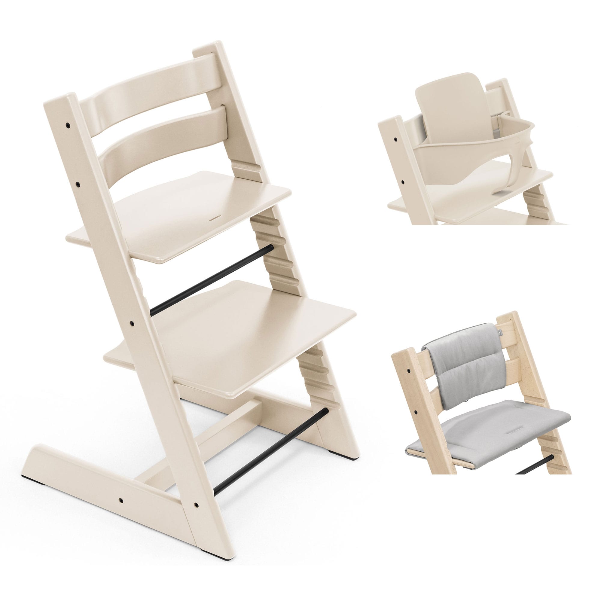 Stokke Tripp Trapp Highchair with Cushion & Baby Set in Vanilla White Baby Highchairs 21180-CHR-CUS-BBY-VW-5 7040351001427