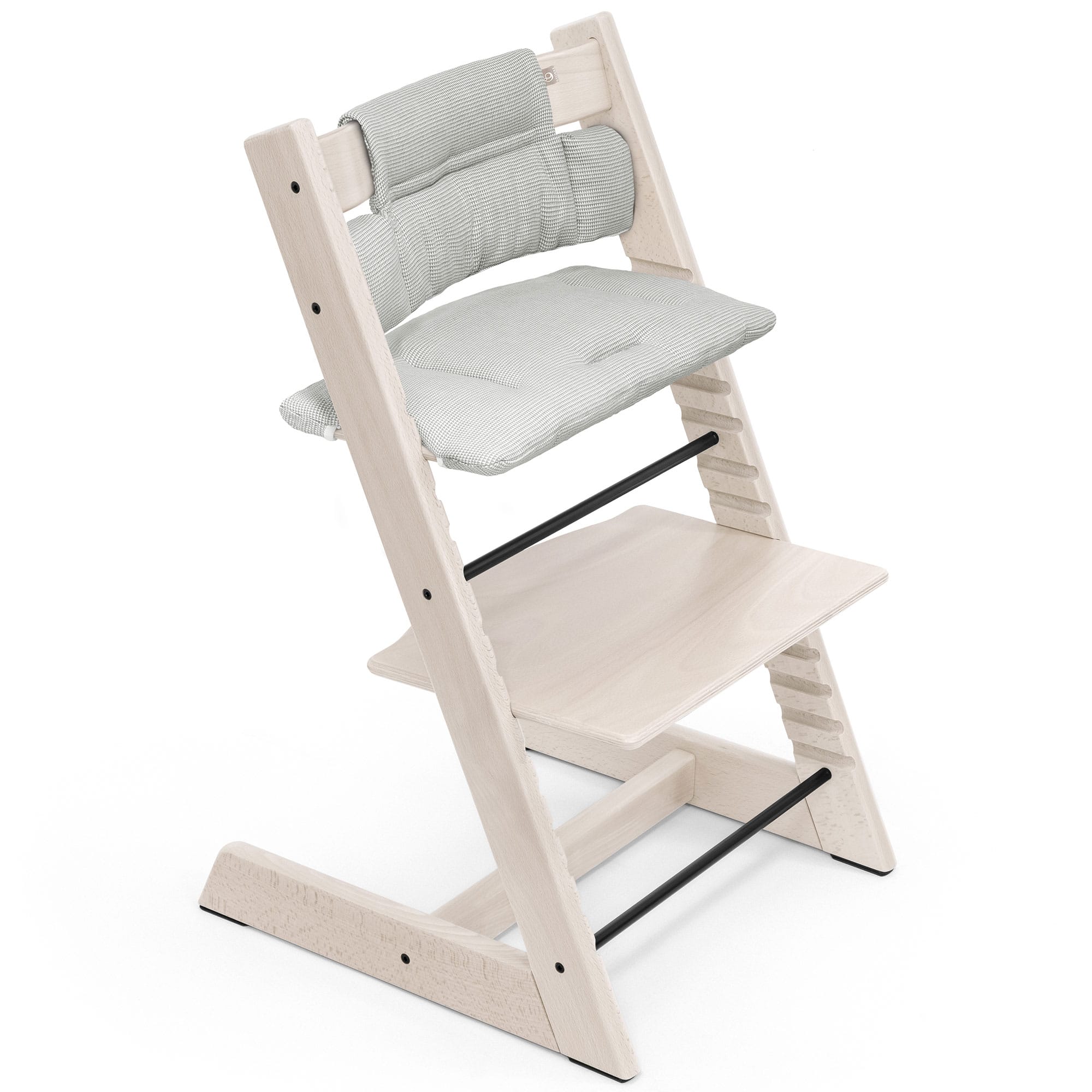 Stokke Tripp Trapp Highchair with Cushion & Baby Set in Whitewash Baby Highchairs
