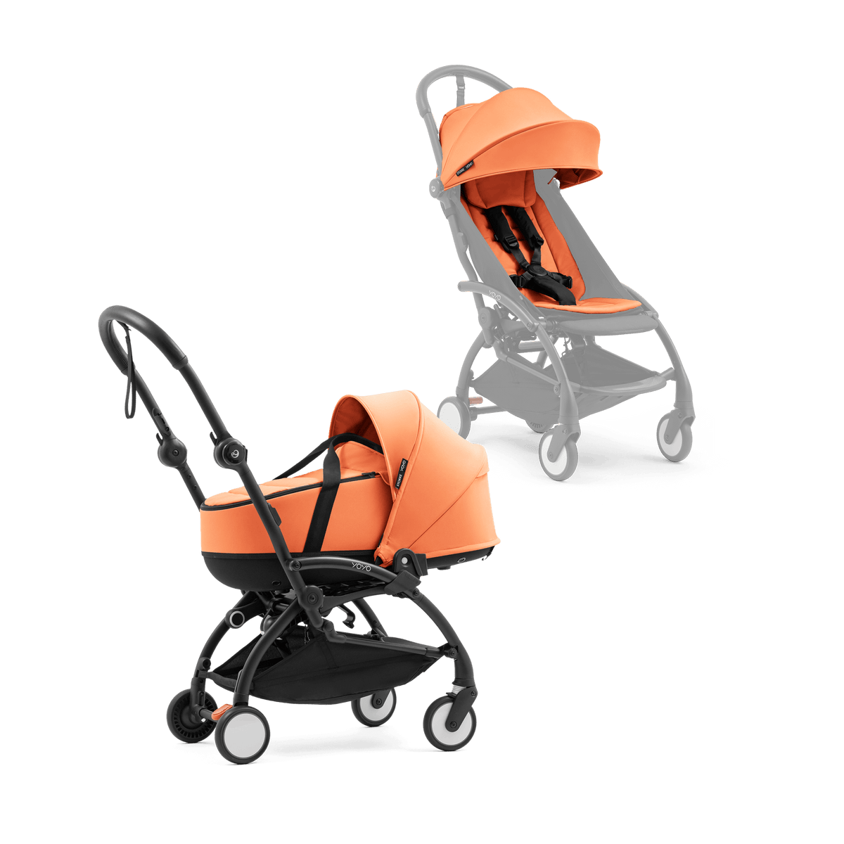 YOYO 5 Stroller with Bassinet in Peach Baby Prams 24083-PEA 7040356991044