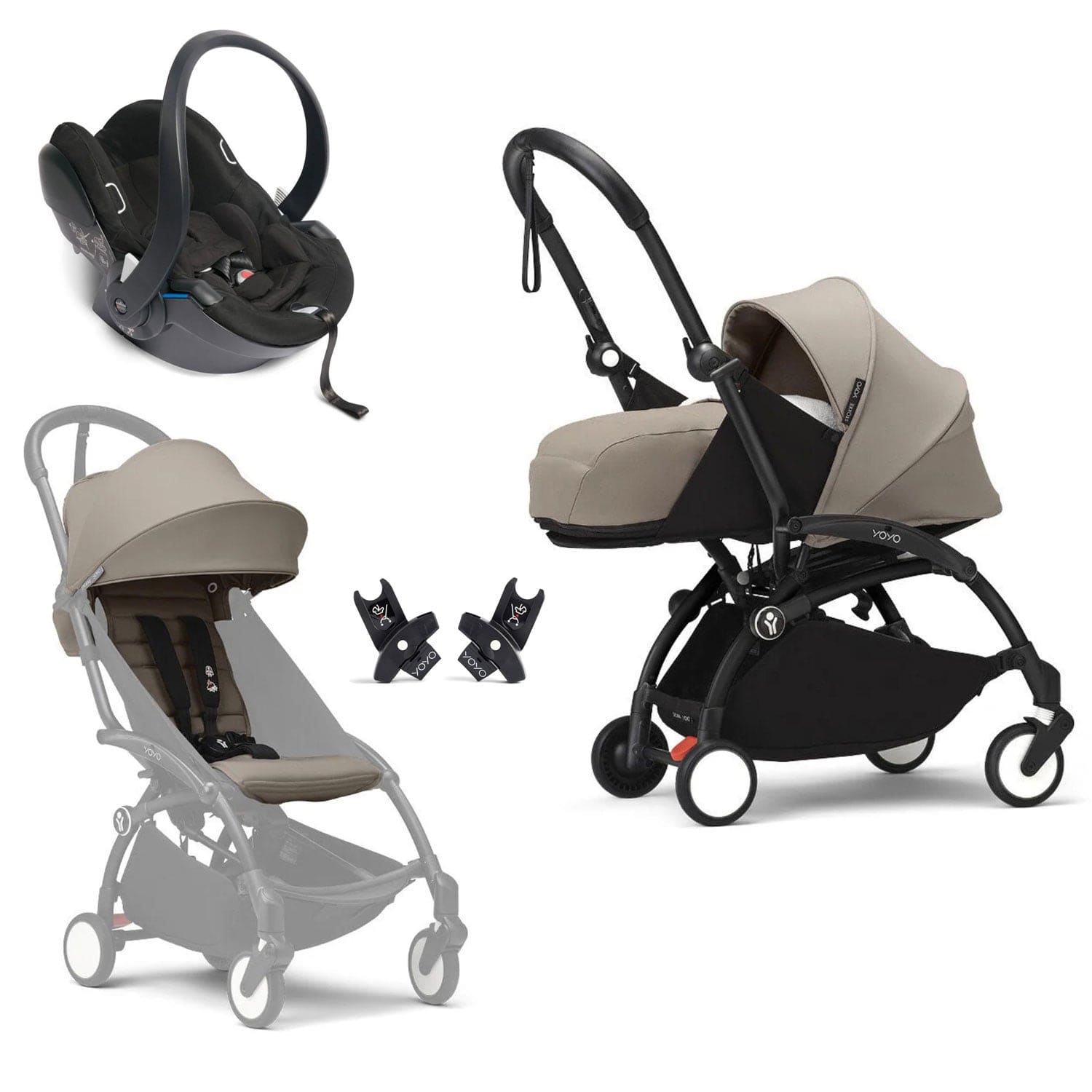 Stokke® YOYO³ Complete Travel System - Black/Taupe Travel Systems 16497-AYN-TAU 7040356474042