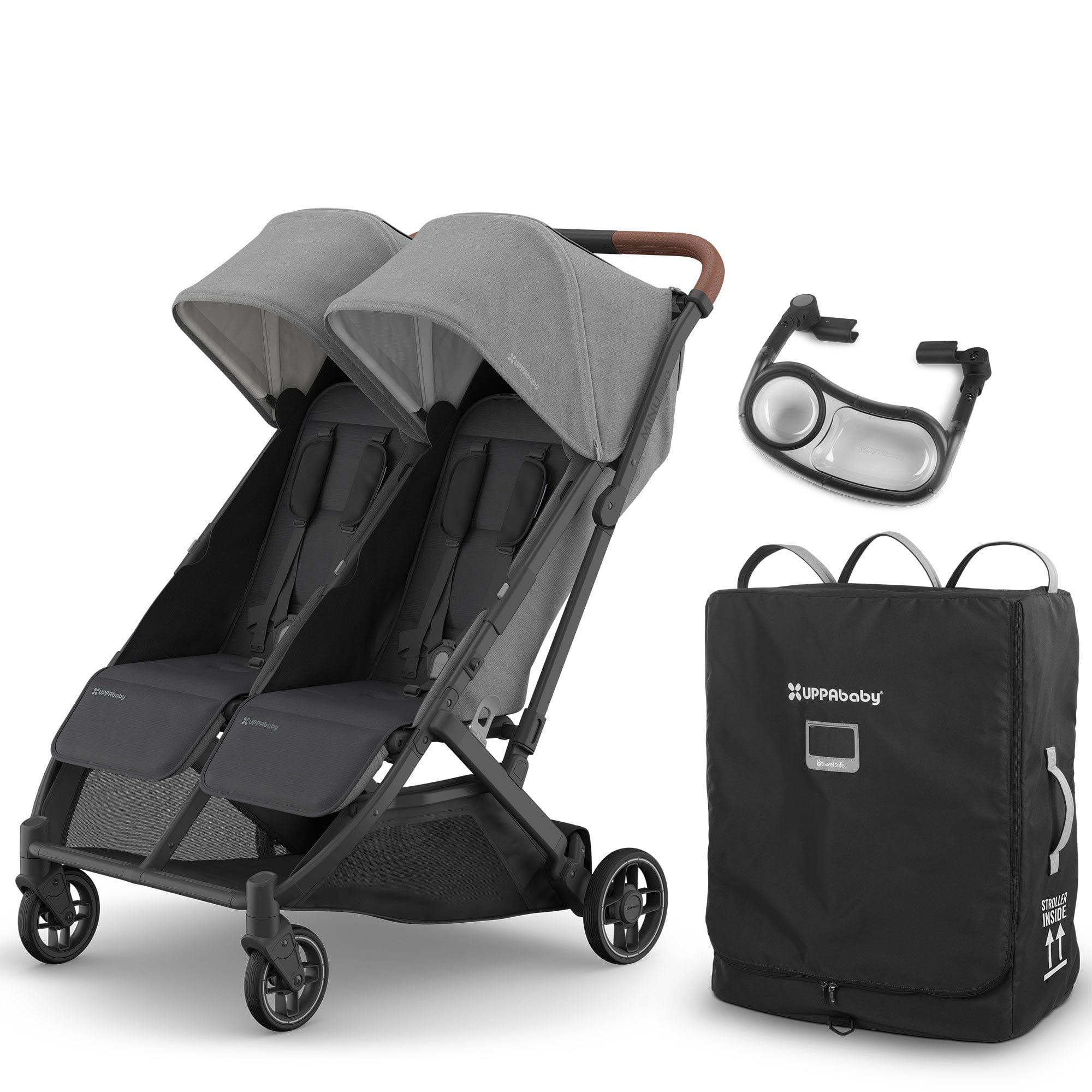 summer double stroller in black UPPAbaby Minu Duo Stroller in Greyson