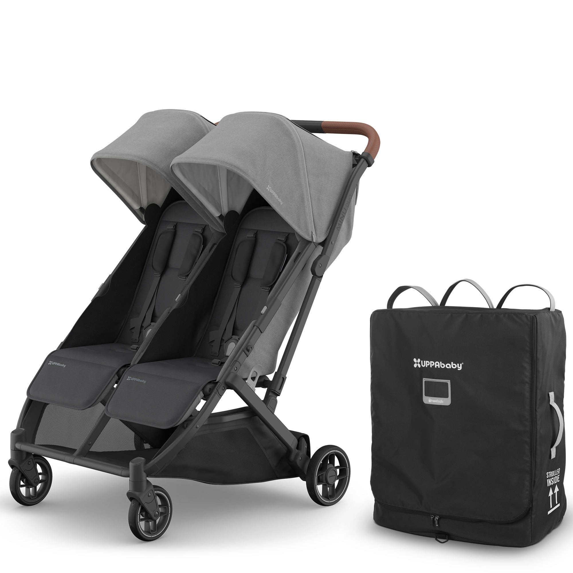 UPPAbaby Minu Duo Stroller in Greyson Double & Twin Prams 18487-MIN-DUO-BAG-GRY 0810142399142