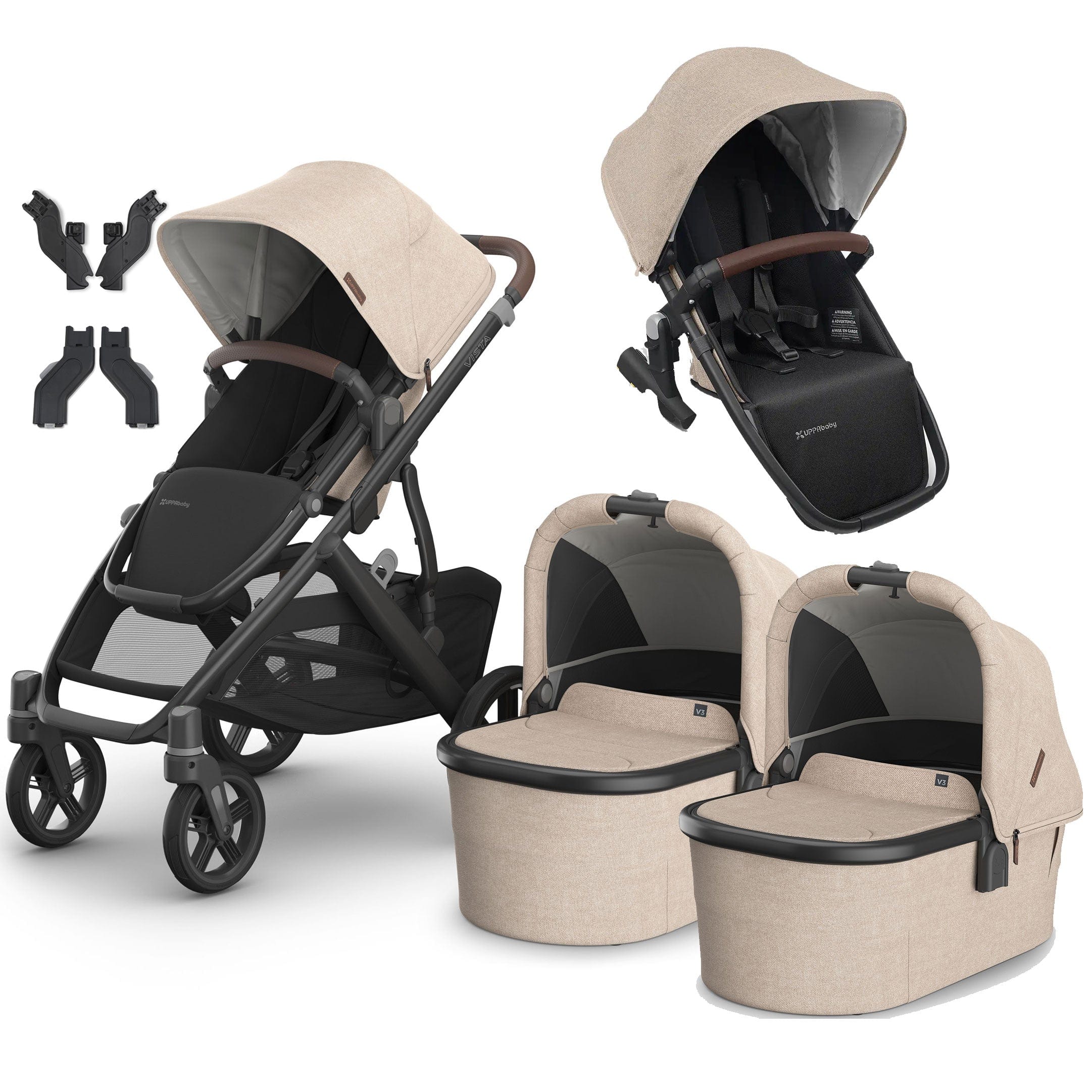 Uppababy Vista V3 Twin Pram in Liam Double & Twin Prams VIS-TWIN-LIAM 0810142394093