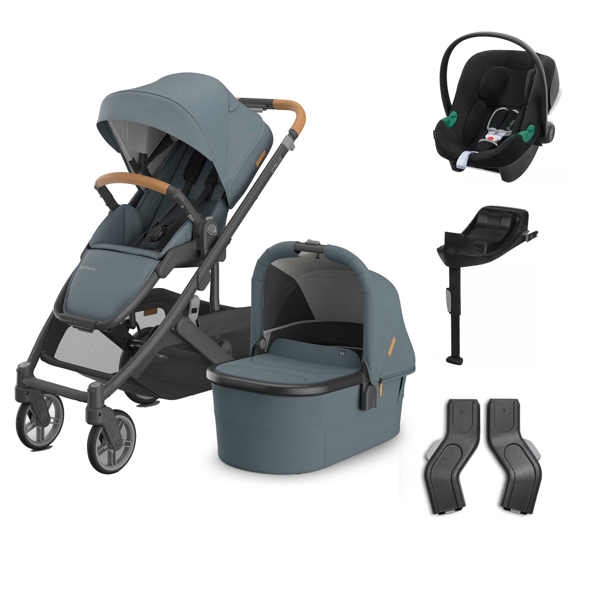 UPPAbaby Cruz V3 Complete Cybex Travel System in Dillan Travel Systems 20574-CMP-TVS-DIL-1 810177711285
