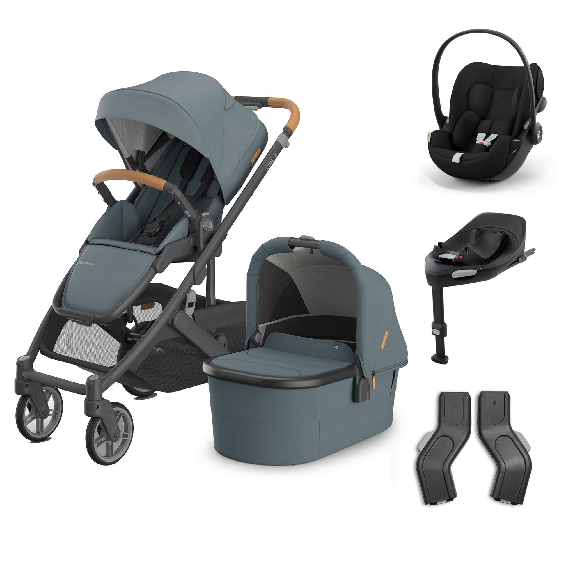 UPPAbaby Cruz V3 Complete Cybex Travel System in Dillan Travel Systems 20574-CMP-TVS-DIL-2 810177711285