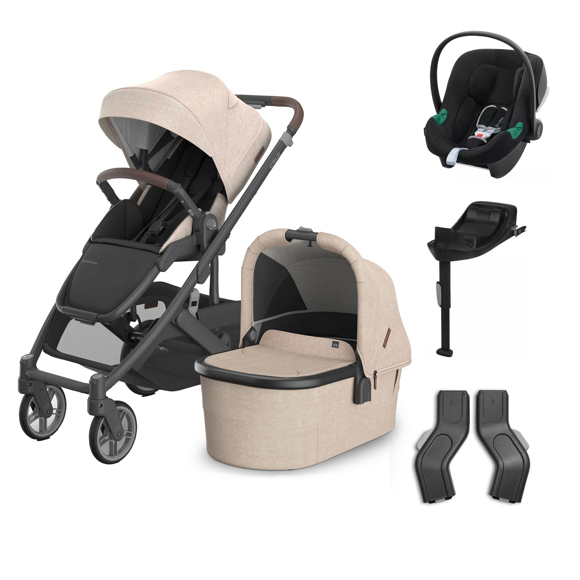 UPPAbaby Cruz V3 Complete Cybex Travel System in Liam Travel Systems 20592-CMP-TVS-LIA-1 810177711261