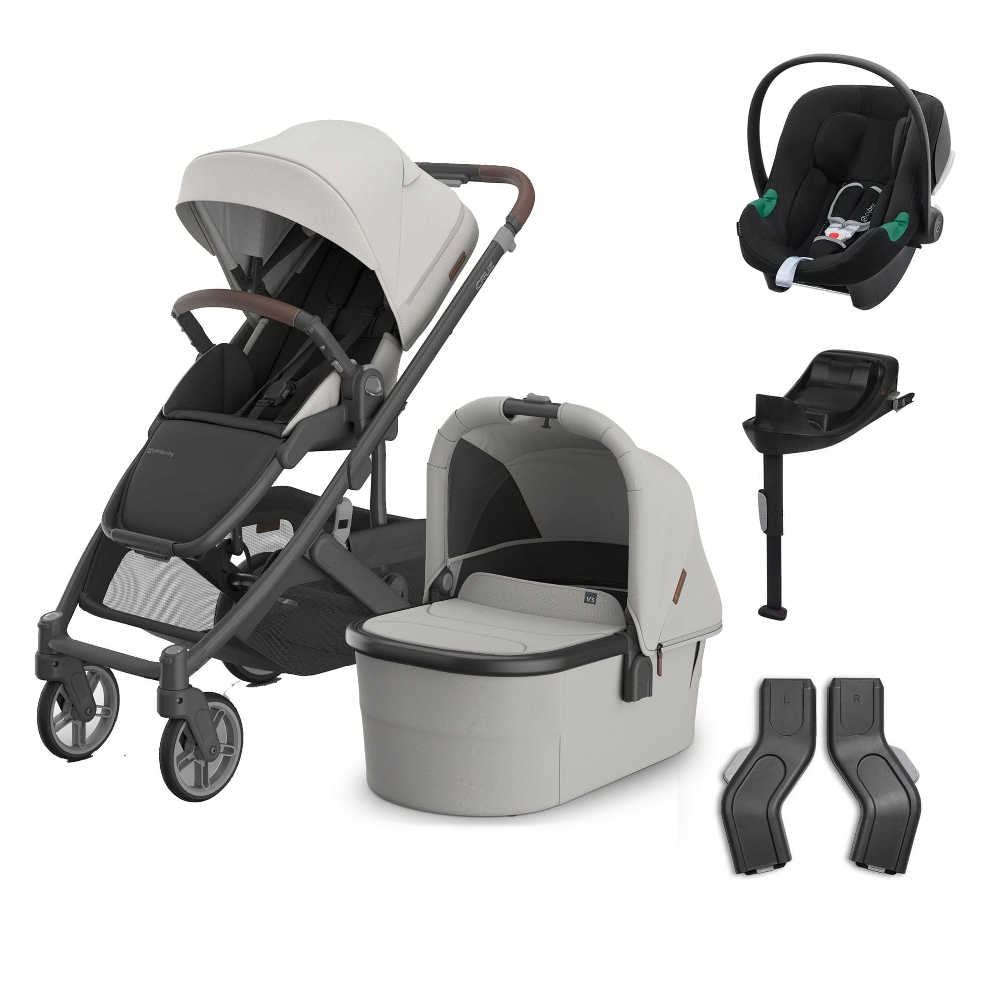 UPPAbaby Cruz V3 Complete Cybex Travel System in Savannah Travel Systems 20598-CMP-TVS-SAV-1 810177711278