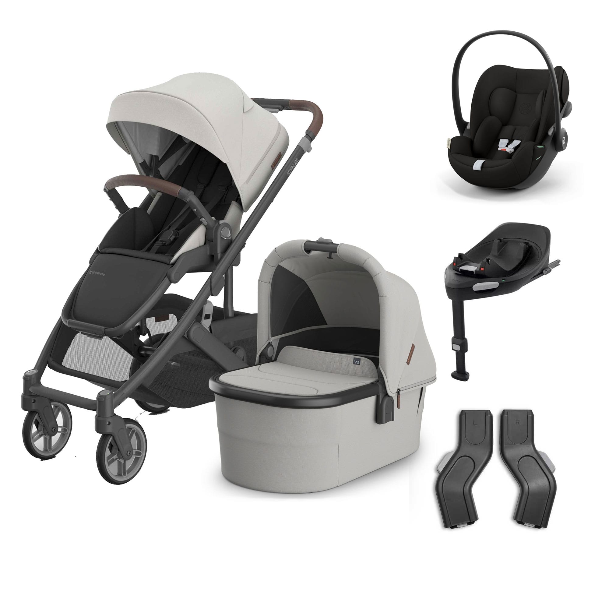 UPPAbaby Cruz V3 Complete Cybex Travel System in Savannah Travel Systems 20598-CMP-TVS-SAV-2 810177711278
