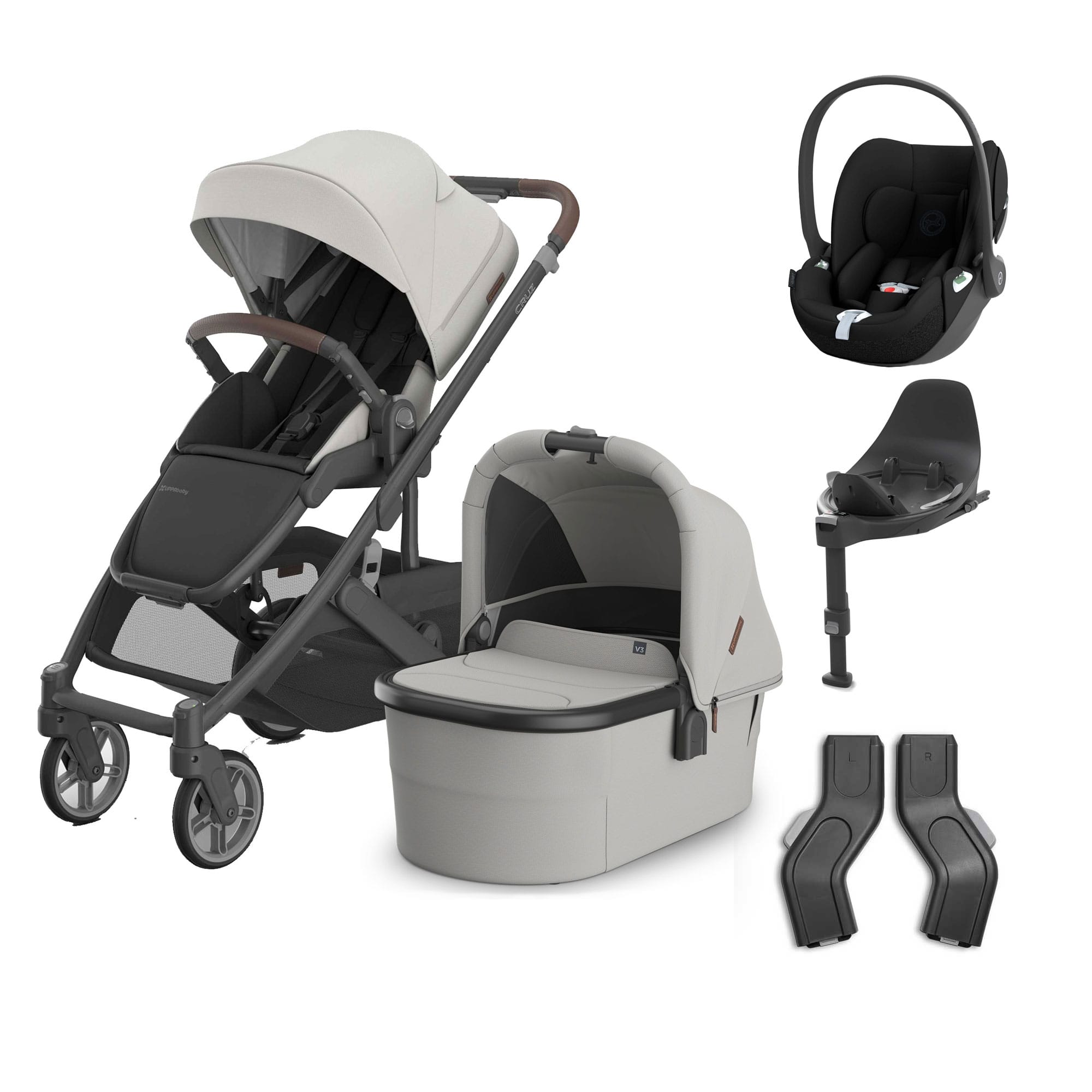 UPPAbaby Cruz V3 Complete Cybex Travel System in Savannah Travel Systems 20598-CMP-TVS-SAV-3 810177711278