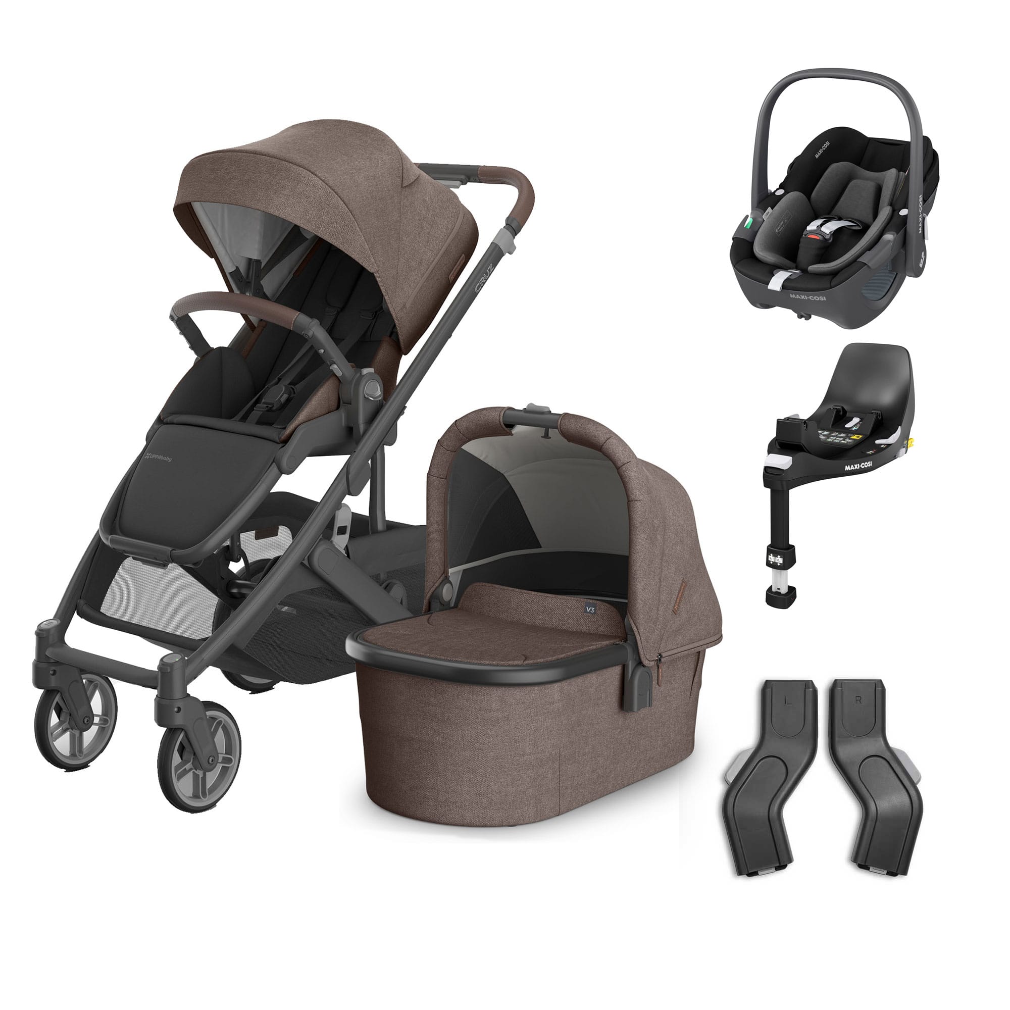 uppababy complete travel system UPPAbaby Cruz V3 Complete Maxi-Cosi Travel System in Owen