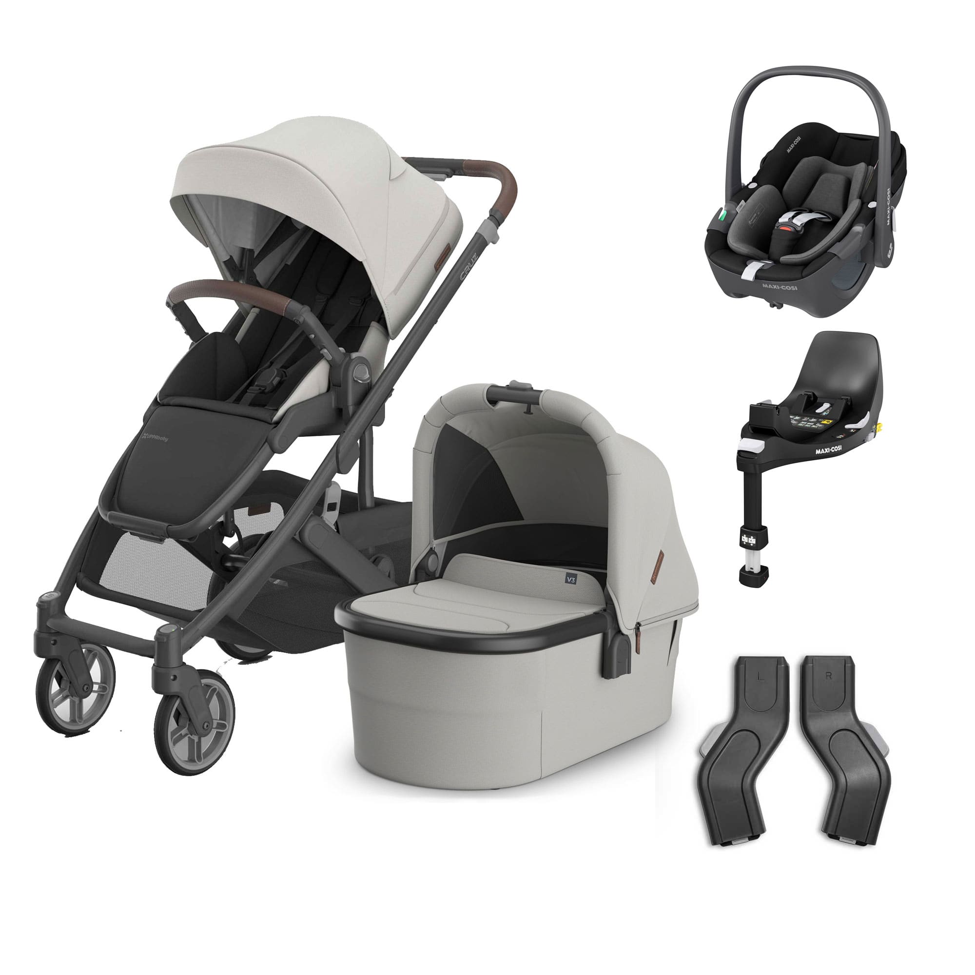 UPPAbaby Cruz V3 Complete Maxi-Cosi Travel System in Savannah Travel Systems 20598-CMP-TVS-SAV-5 810177711278