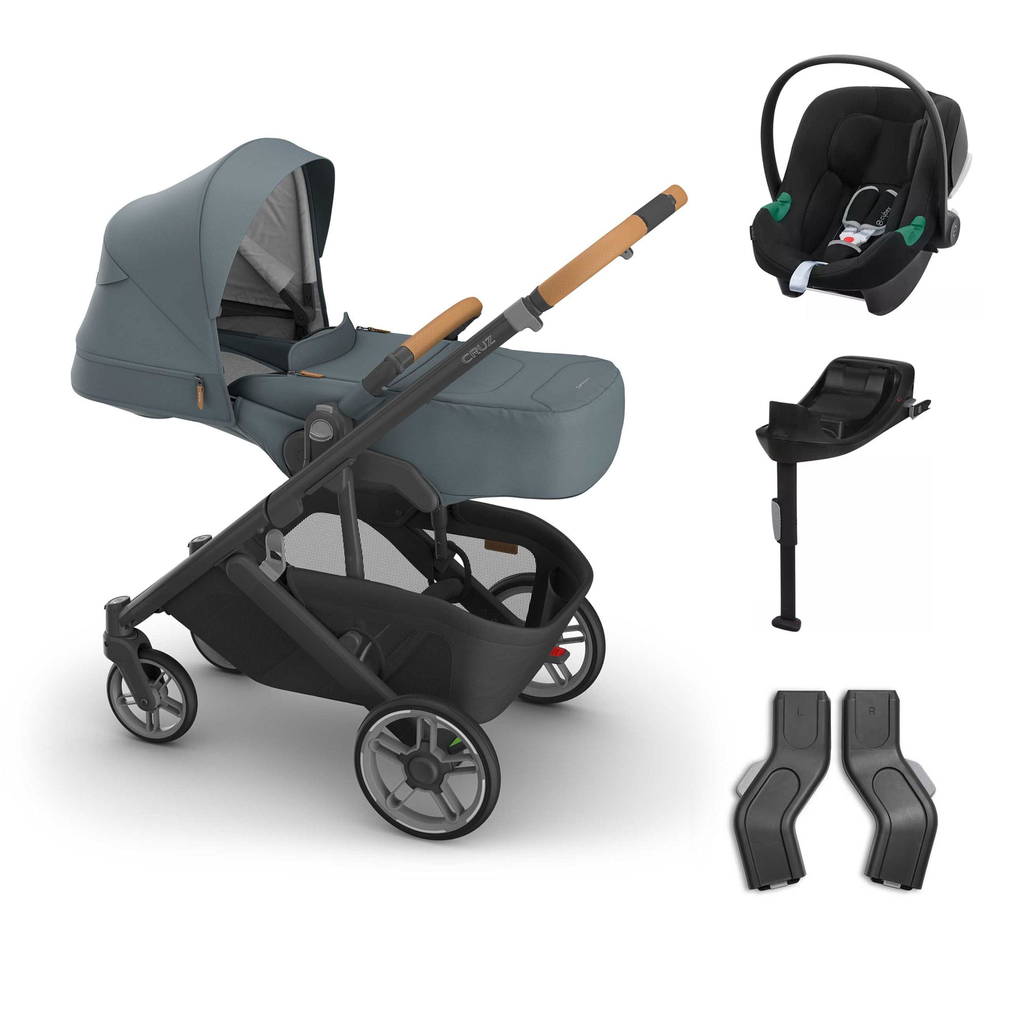 UPPAbaby Cruz V3 Cybex Bundle + Infant Cover in Dillan Travel Systems 20775-CRZ-INF-DIL-4 0810177711285