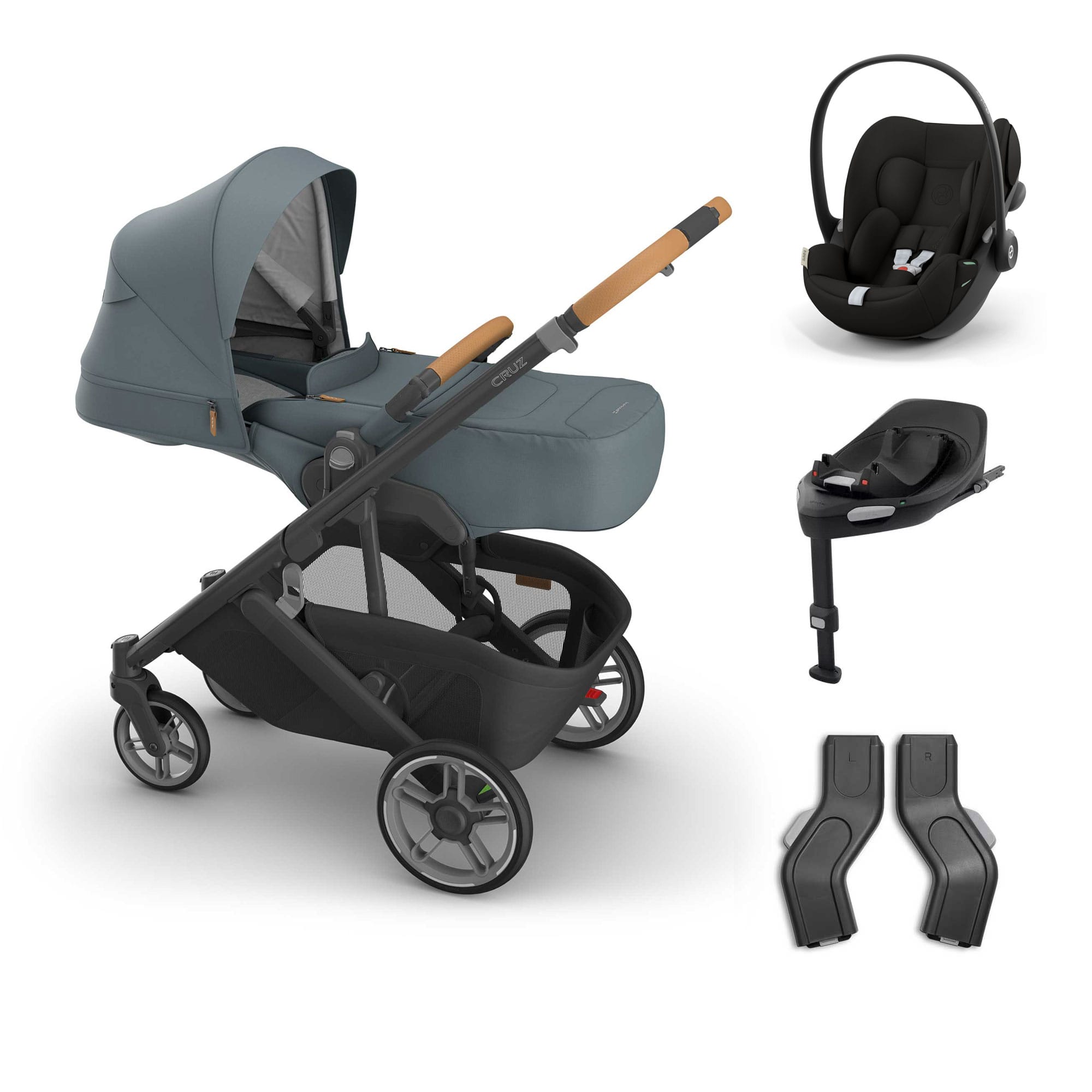 UPPAbaby Cruz V3 Cybex Bundle + Infant Cover in Dillan Travel Systems 20775-CRZ-INF-DIL-5 0810177711285